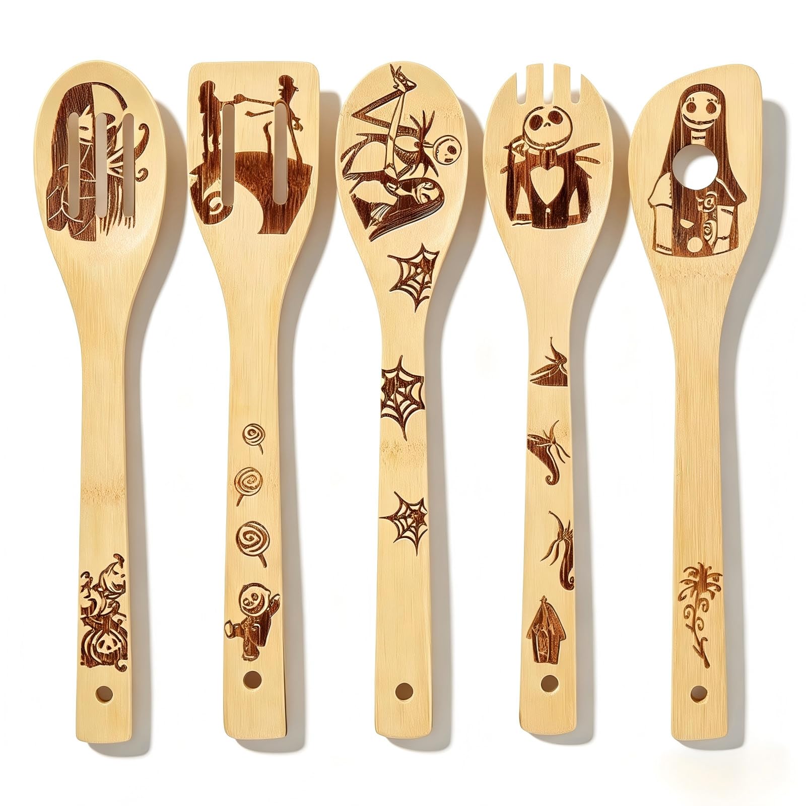 Engraved Wooden Spoon Set of 5 – Funny Harry Gifts Cooking Spoons, Kitchen Utensils for Cooking, Housewarming Gift, Harry Christmas Gifts for Women or Men (Kitchen/Decor)