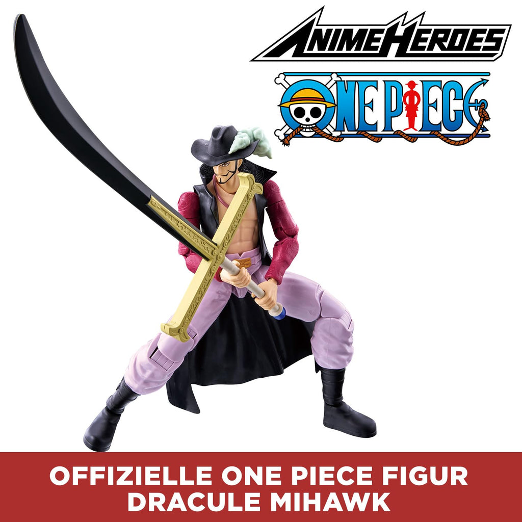 BANDAI – Anime Heroes – One Piece Figur – Lorenor Zorro 17 cm Three Sword Style – Offizielle Lizenz One Piece – Bewegliche Manga Figur Zorro 3 Schwerter – Spielzeug für Kinder ab 4 Jahren – 37052