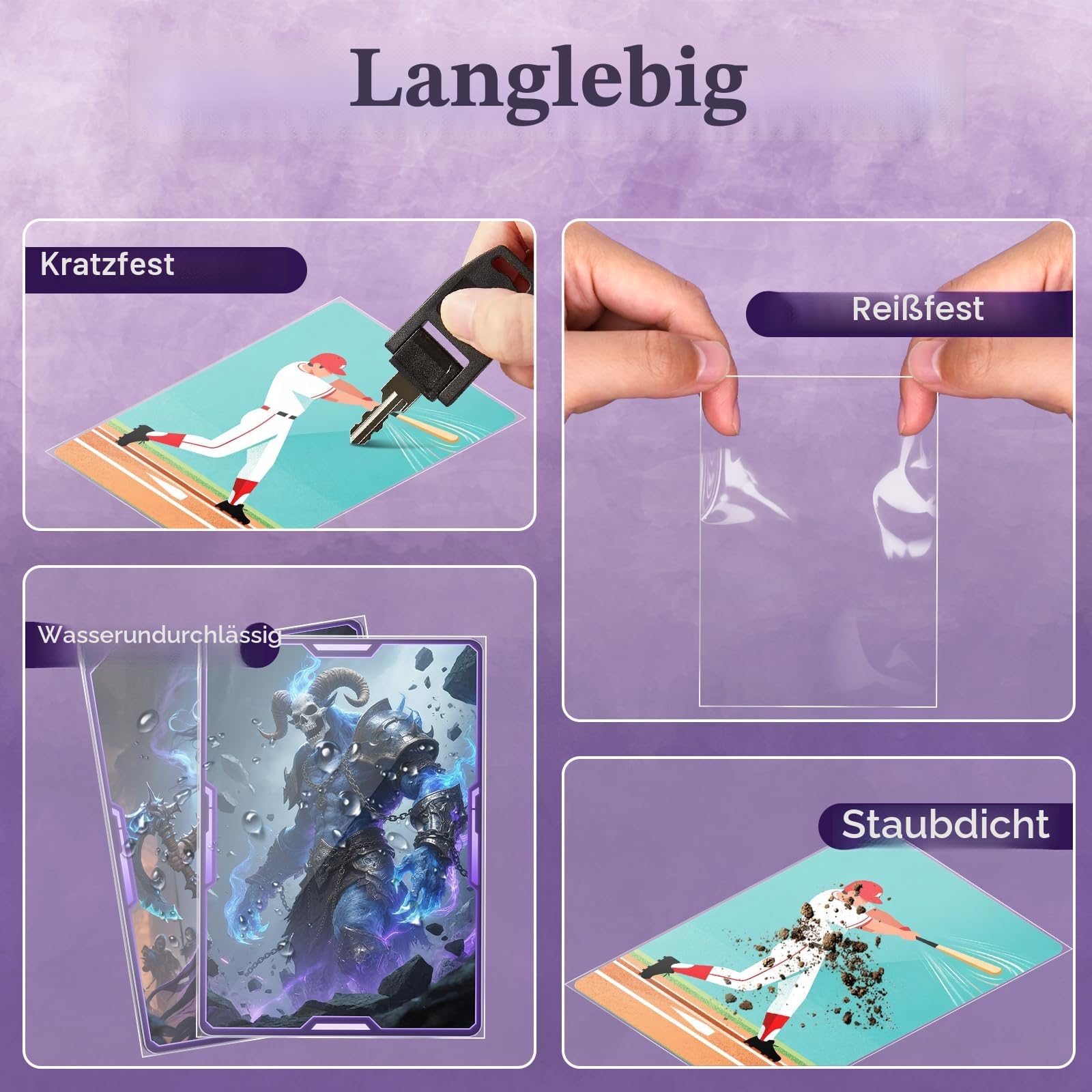 600ct Sammelkartenhülle Perfekte Passform MTG Kartenhüllen Sportkartenschutz für Fotokarte, Standard TCG Karten Sleeve Fit für Magic Baseball Card 66 * 91 mm (600)