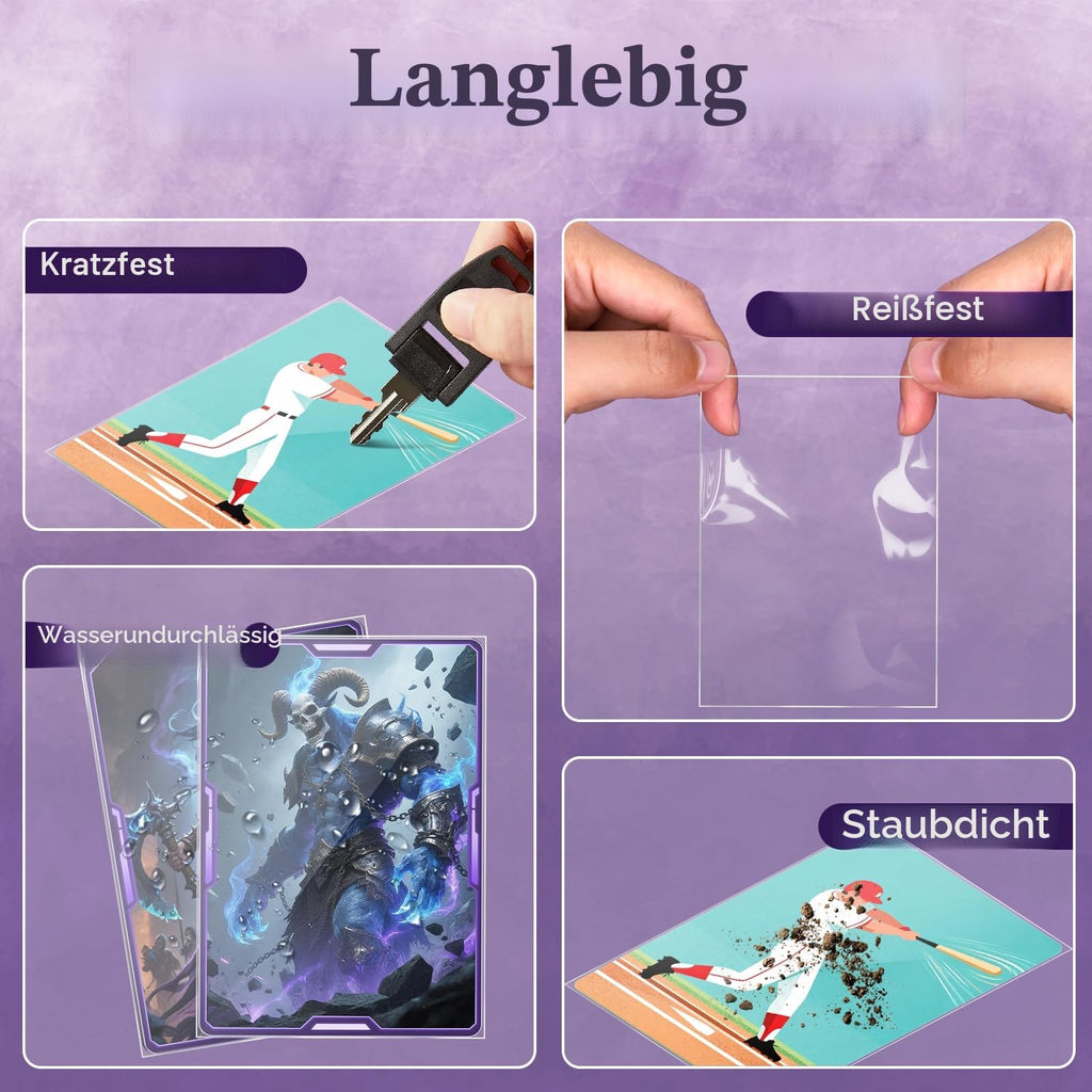 600ct Sammelkartenhülle Perfekte Passform MTG Kartenhüllen Sportkartenschutz für Fotokarte, Standard TCG Karten Sleeve Fit für Magic Baseball Card 66 * 91 mm (600)