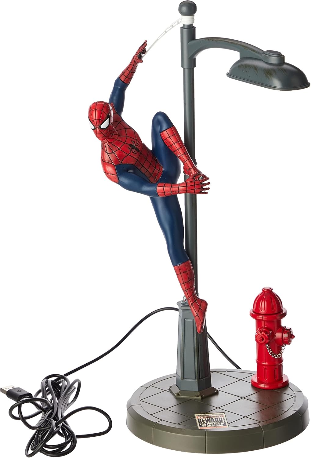 Spider-Man Tischlampe - Offiziell lizenziertes Disney-Tischlicht, Marvel-Strassenbeleuchtung Spider-Man-Spotlight, Geschenk für Multiverse-Fans