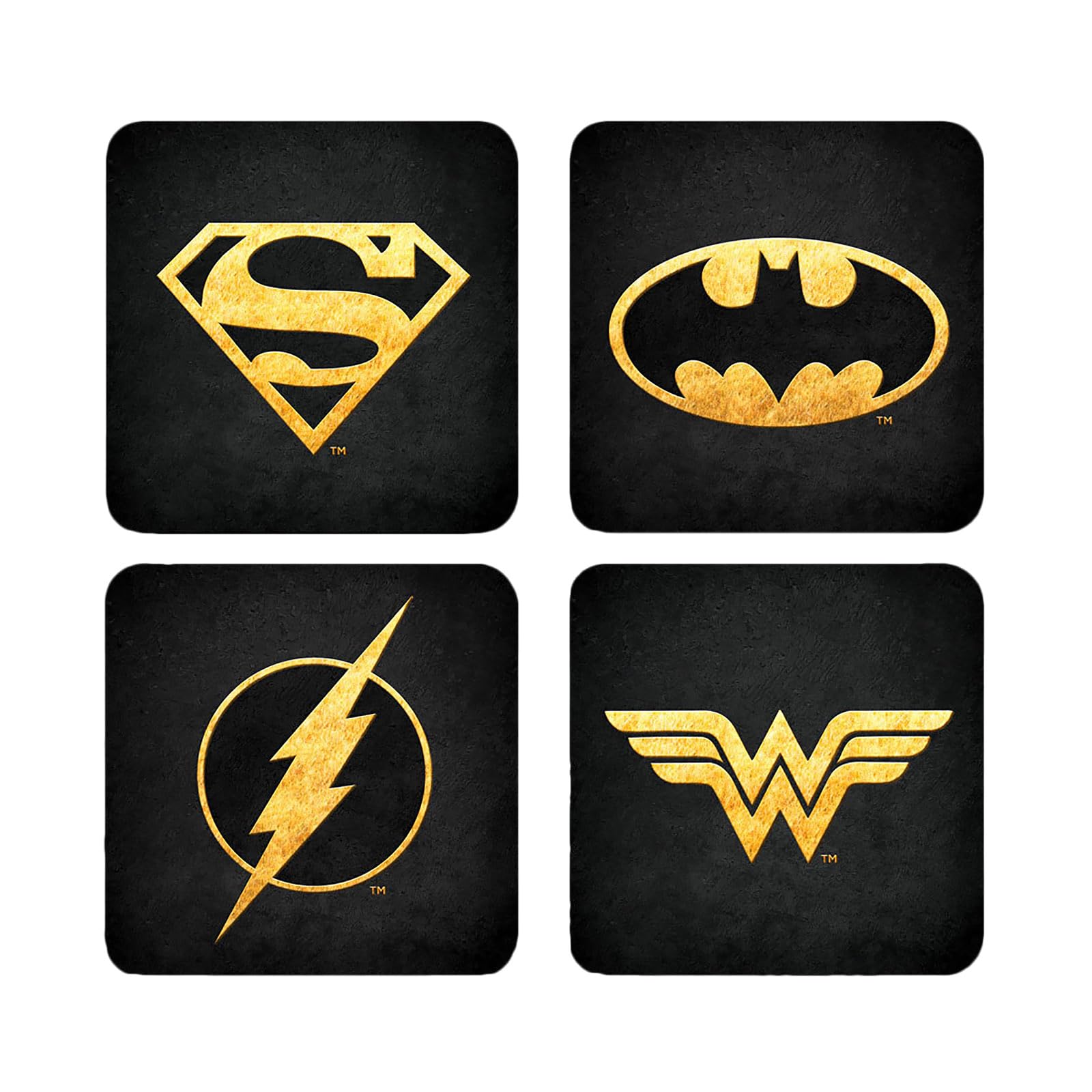 Elbenwald Coaster Set of 4 with different designs and colors - Gift idea - Square glass coasters - for all types of cups - Multicolor - Cork, Plastic (Star Wars)