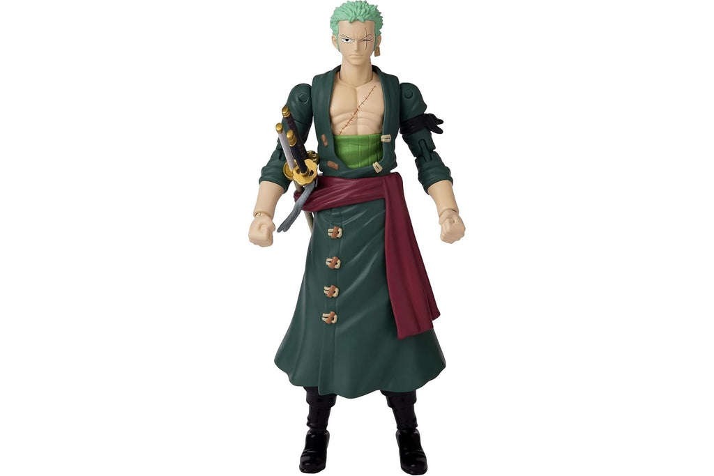 BANDAI – Anime Heroes – One Piece Figur – Lorenor Zorro 17 cm Three Sword Style – Offizielle Lizenz One Piece – Bewegliche Manga Figur Zorro 3 Schwerter – Spielzeug für Kinder ab 4 Jahren – 37052