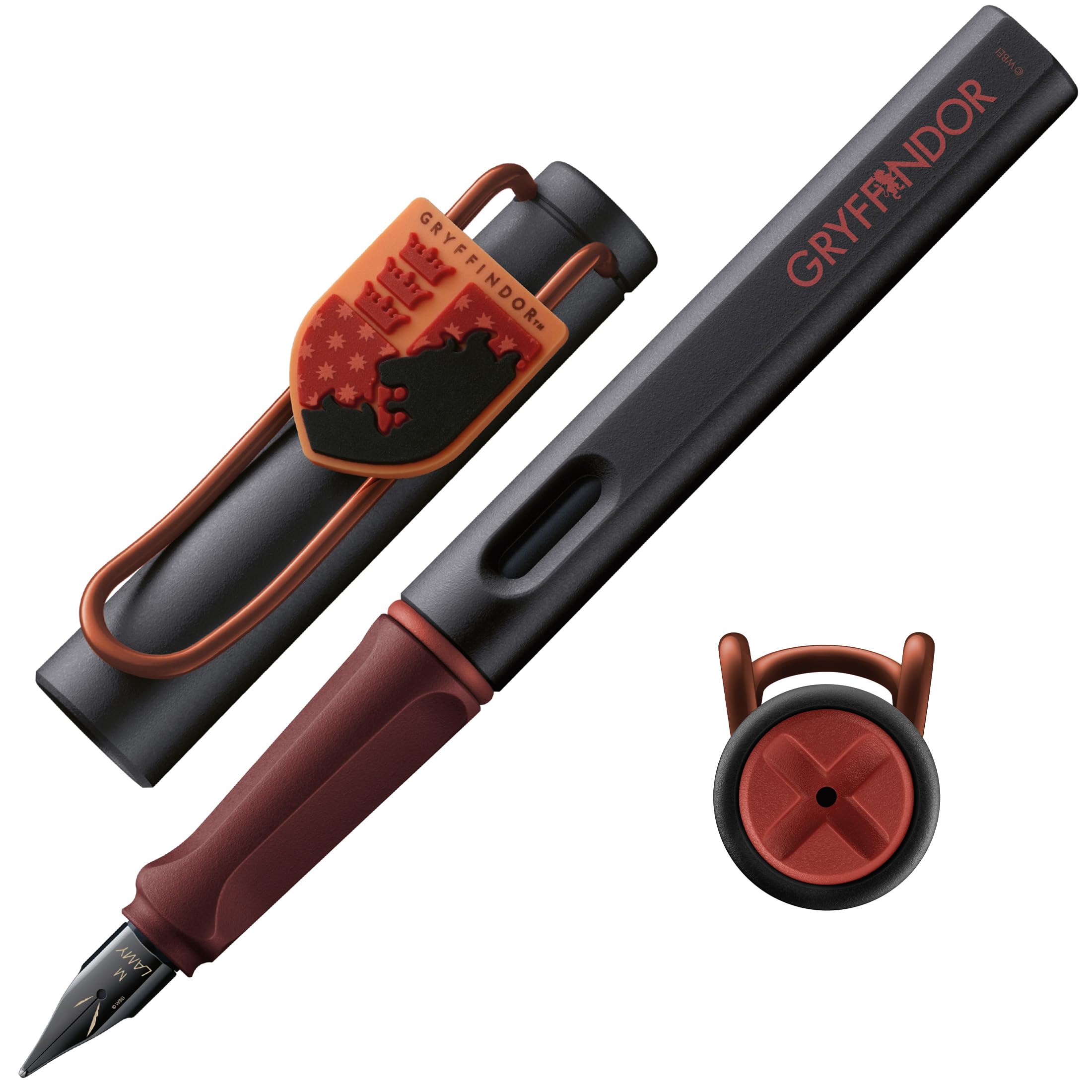 Lamy safari Harry Potter Gryffindor™ Fountain Pen – Special Edition Fountain Pen with House Crest – Steel Nib in Medium Line Width – with Ergonomic Grip – incl. T10 Blue Ink Cartridge – Right-Handed