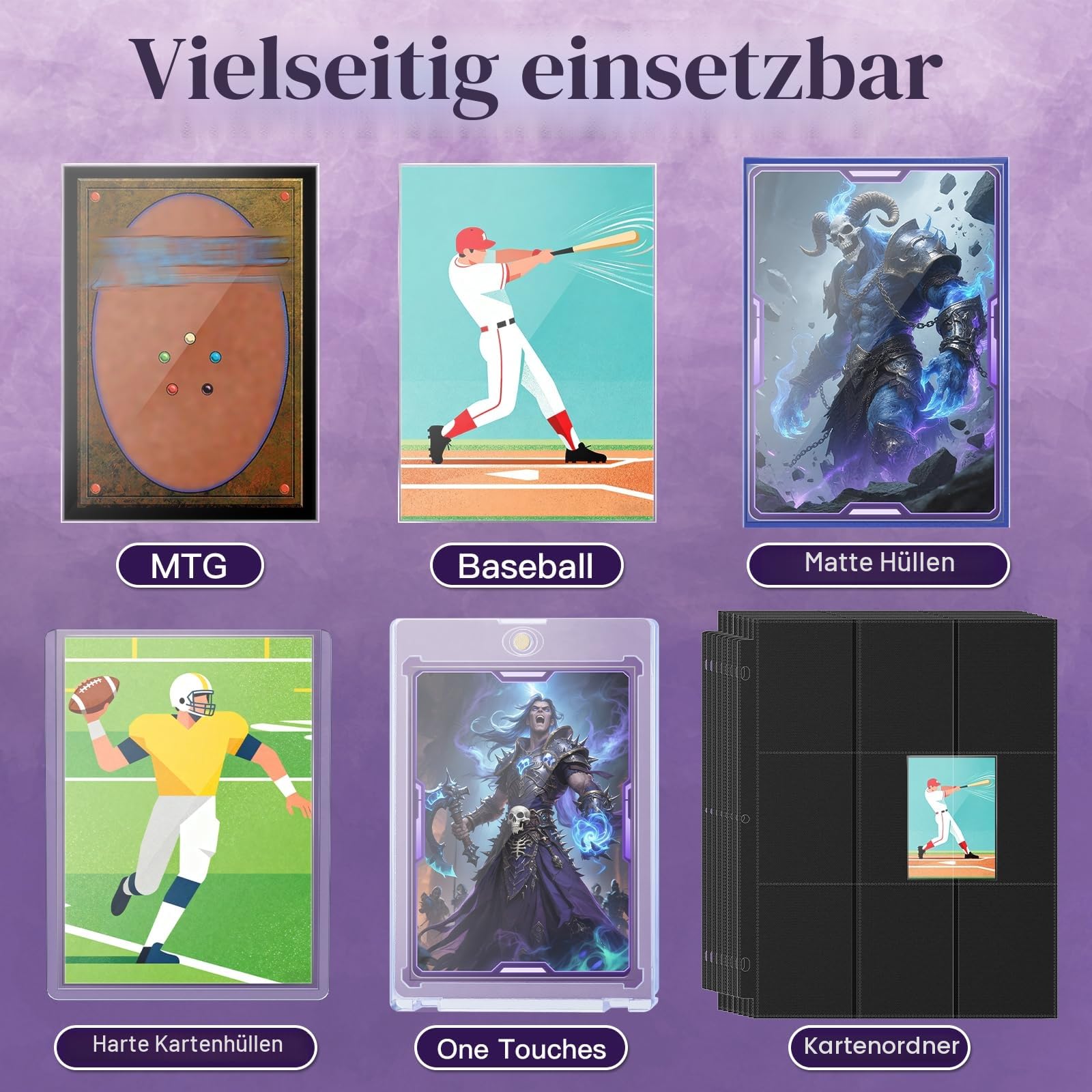 600ct Sammelkartenhülle Perfekte Passform MTG Kartenhüllen Sportkartenschutz für Fotokarte, Standard TCG Karten Sleeve Fit für Magic Baseball Card 66 * 91 mm (600)