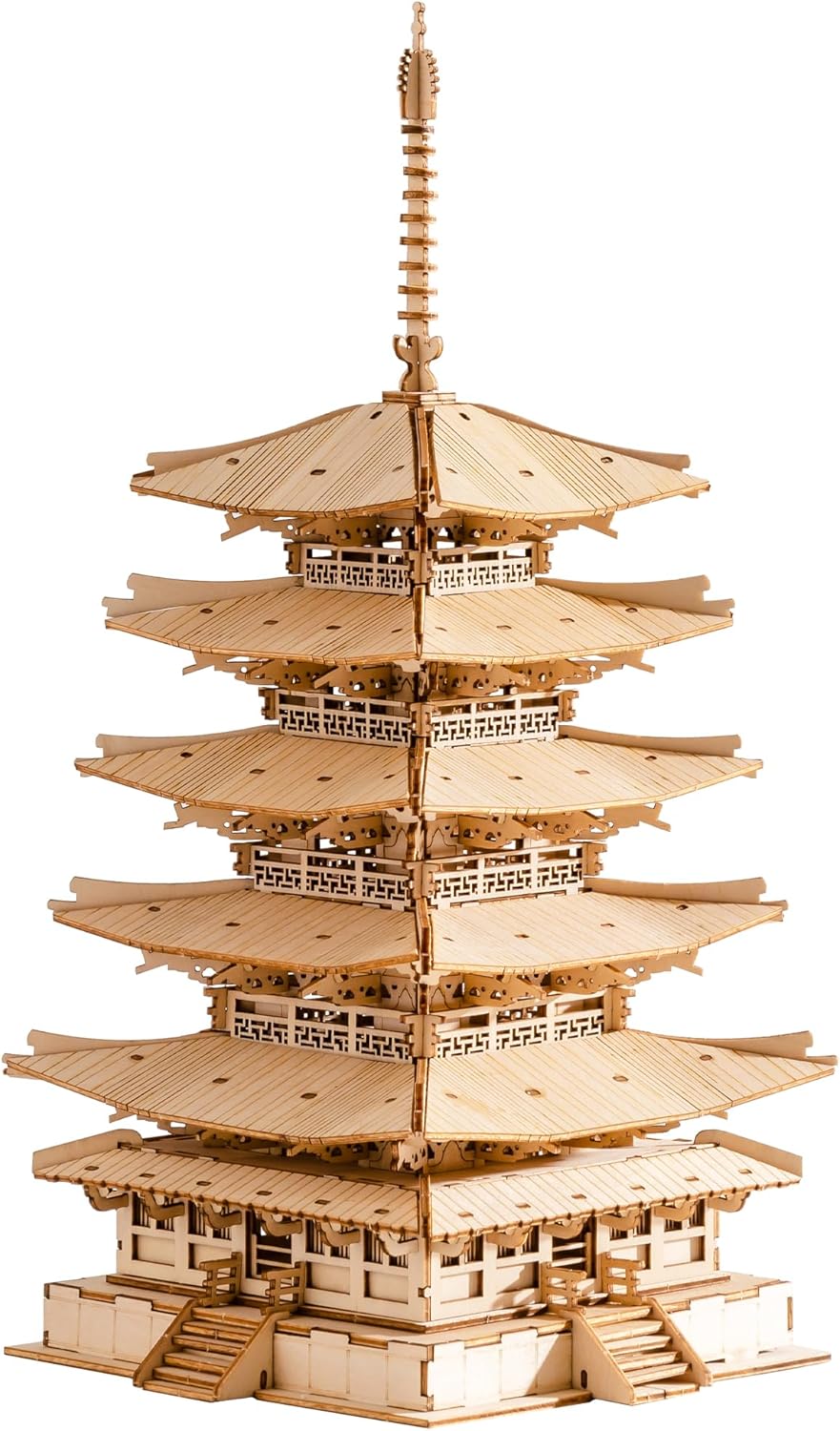 Rolife Modellbau Fünfstöckige Pagode 3D Puzzles für Erwachsene Modellbausatz Erwachsene Japanische Holz Puzzle Holzmodelle Japanische Deko Kreatives Geschenk