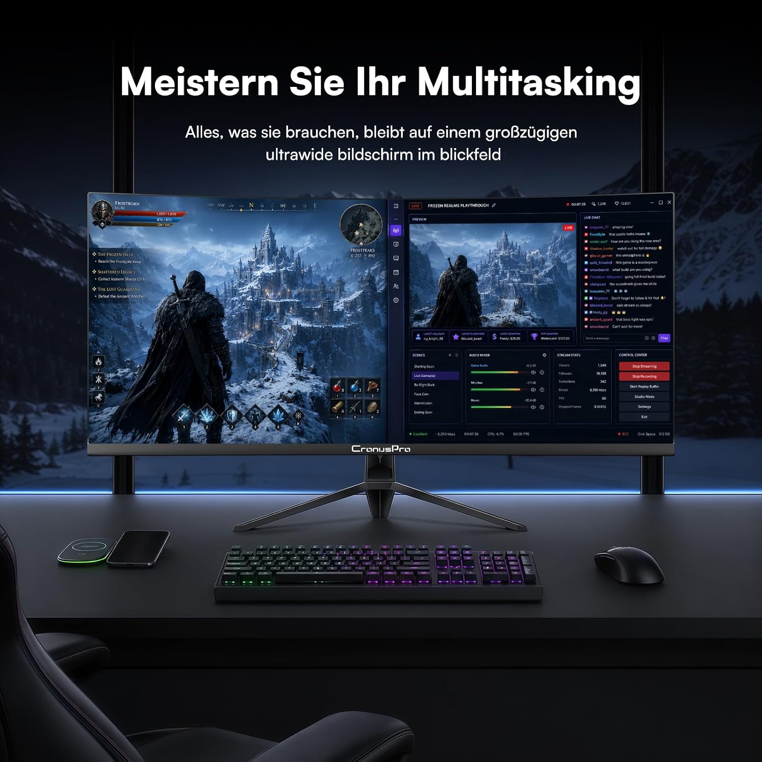 34 Zoll Ultrawide Curved Gaming Monitor, 165Hz, 1ms MPRT, UWQHD