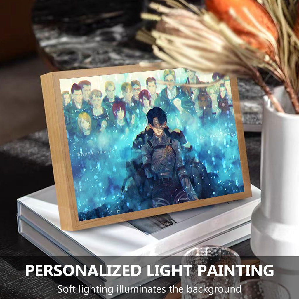 Bocguy Japanischer Anime Juju inspirierte beleuchtete Gemälde, LED Wandkunst Dekor,Jujutsu Kaisen Manga, LED Desktop-Rahmen für Heimdekoration,Kreatives Schlafzimmer und Geschenk