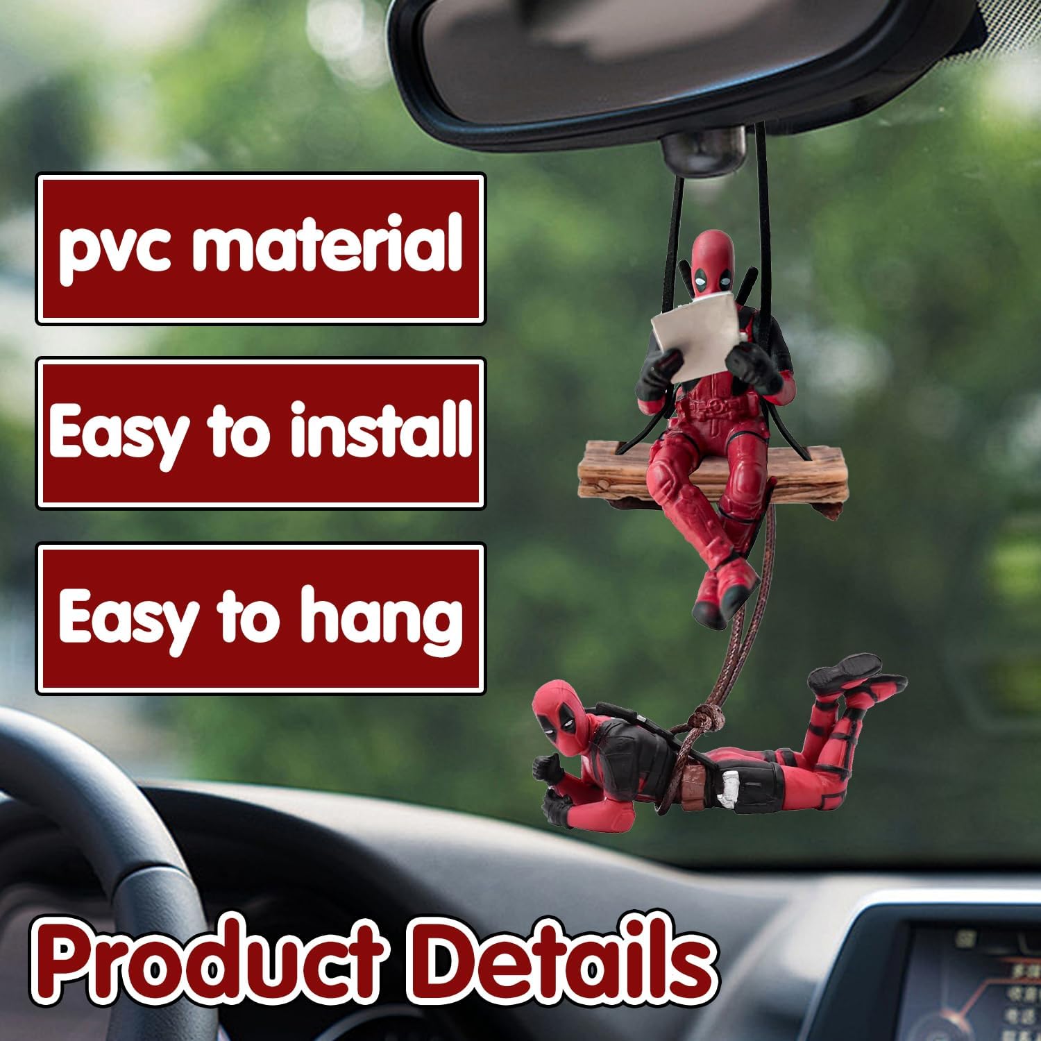 Auto Deko Innenspiegel Anhänger, 2 Stück Auto Deko, Anime Rückspiegel Dekoration, Ornament, Anime Car Au-to Interior Decoration Accessories