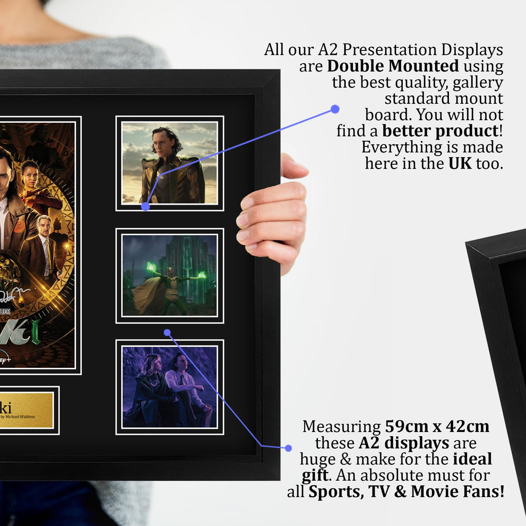 HWC Trading Loki Geschenke Gedrucktes Signiertes Autogramm Foto für Fans von Fernsehn Memorabilien - A3 Gerahmt