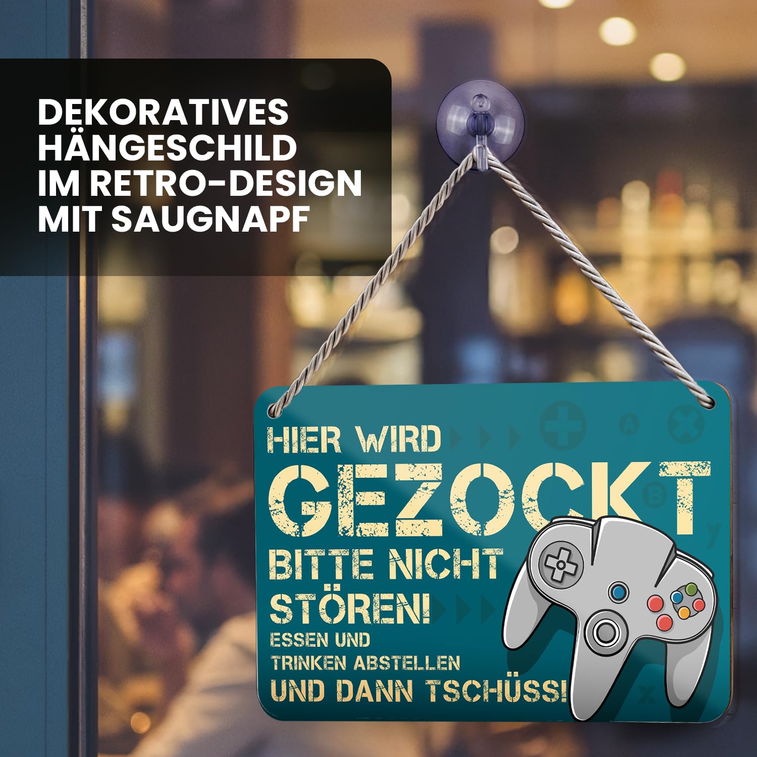Blechschild Hier Wird Gezockt - Gaming Zimmer Deko - Zocker Zubehör - Coole Sachen für Teenager Jungs - Geschenk Geburtstagsgeschenk Weihnachtsgeschenke für Jugendliche Gamer - 18x12cm (zocken 1)