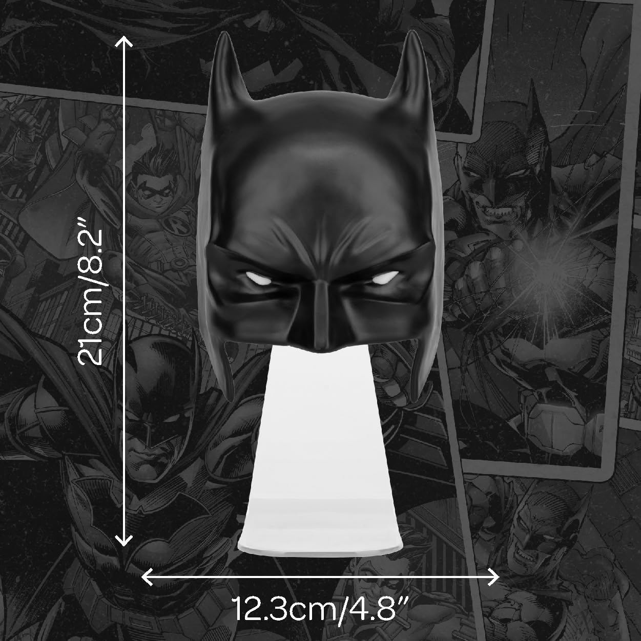 Paladone Batman Mask Light, Wall Mountable or Freestanding LED Lamp, Official DC Comics Licensed Product for Bedroom, Man Cave, Home and Collectors