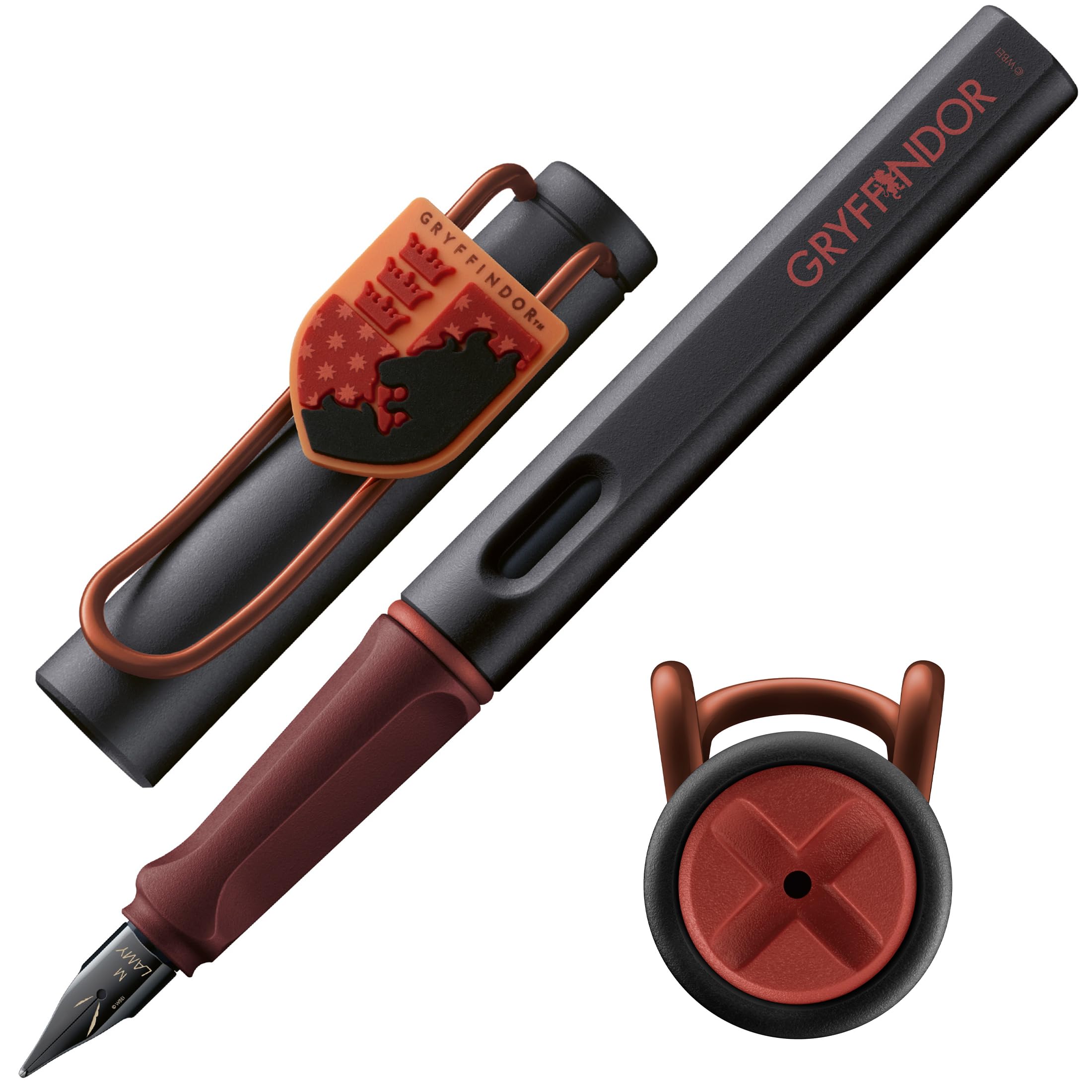 Lamy safari Harry Potter Gryffindor™ Fountain Pen – Special Edition Fountain Pen with House Crest – Steel Nib in Medium Line Width – with Ergonomic Grip – incl. T10 Blue Ink Cartridge – Right-Handed