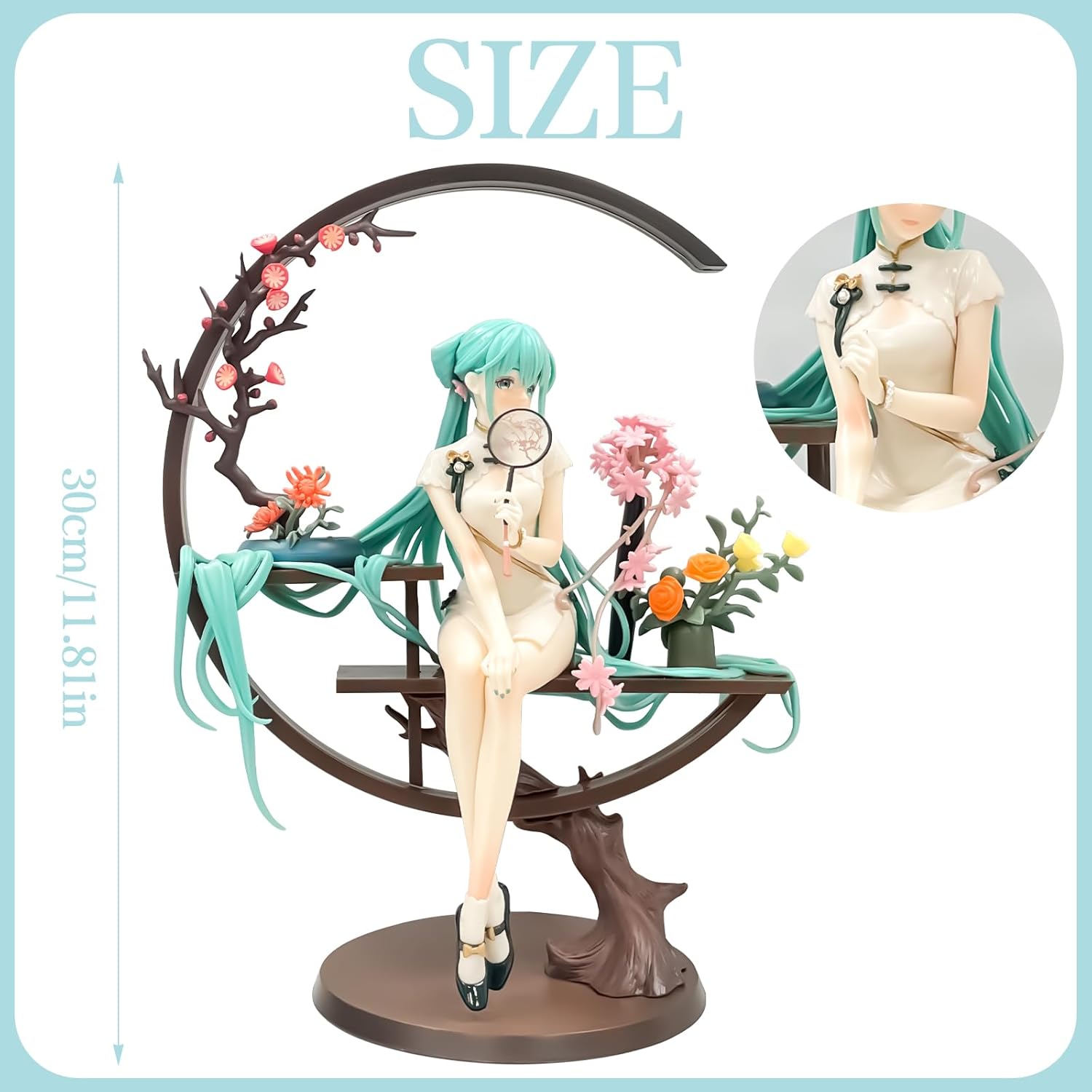 Hatsune Miku Figur, Hatsune Miku Figuren 30cm, Hatsune Miku Figuren Cartoon Charakter Statue für Desktop Dekoration, Hatsune Miku Geburtstag Geschenk