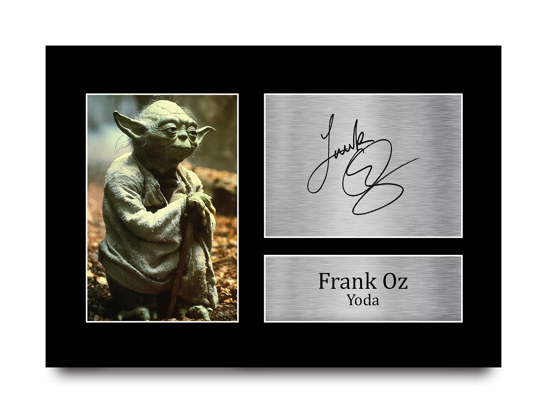 HWC Trading Frank Oz A4 Gerahmte Signiert Gedruckt Autogramme Bild Druck-Fotoanzeige Geschenk Für Star Wars Yoda Filmfans