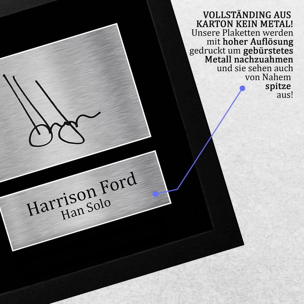 HWC Trading FR A3 Harrison Ford Star Wars Han Solo Geschenke Gedruckt, Signiert Autogramm Bild Display Für Film-Erinnerungsstücke-Fans - A3 Eingerahmt