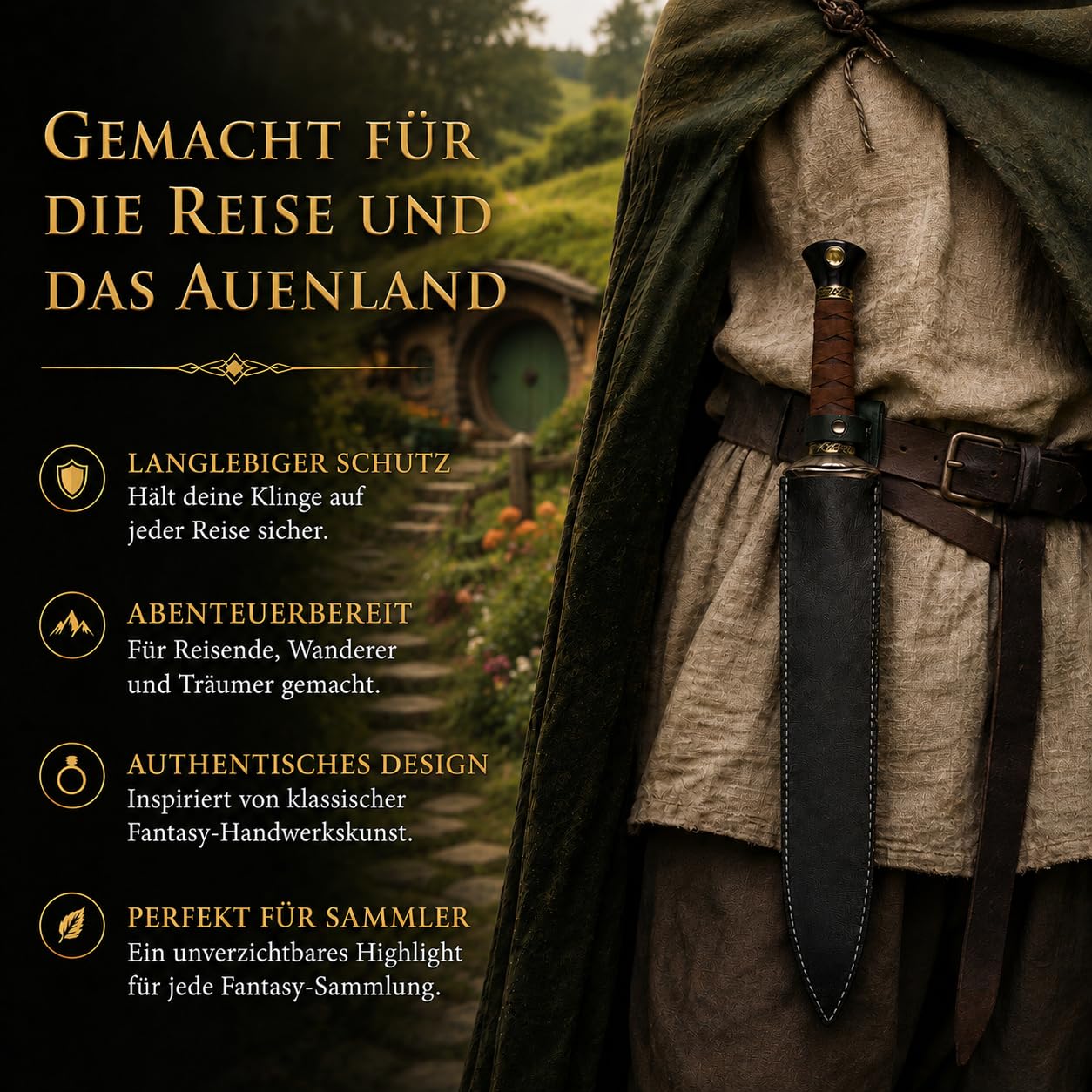 Der Herr der Ringe - LOTR Schwert, Filmschwert, echt, aus Stahl, Der Hobbit, Zauberer Merch, Aragorn Sword, Deko für Sammler und als Geschenk
