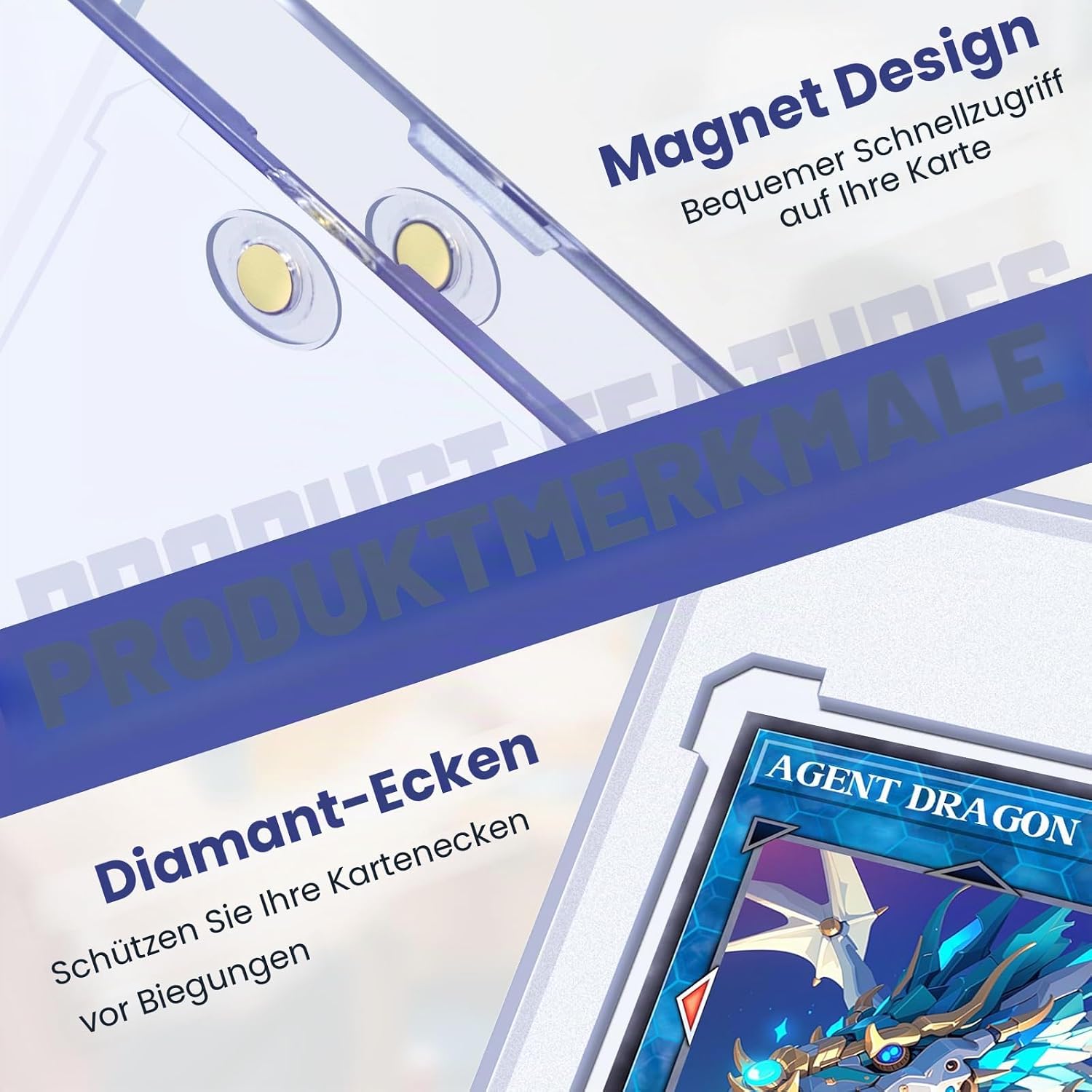 10 Stück 35PT Magnetic Card Holder, UV-Schutz Sammelkarten Hüllen