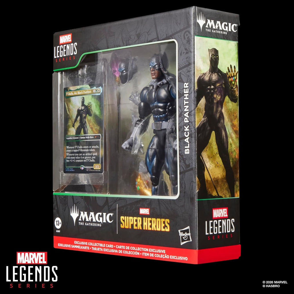 Marvel Legends Series Marvel Super Heroes Magic: The Gathering Black Panther, Action-Figur (15 cm) Plus Exklusive Foil-Sammelkarte für das Trading Card Spiel