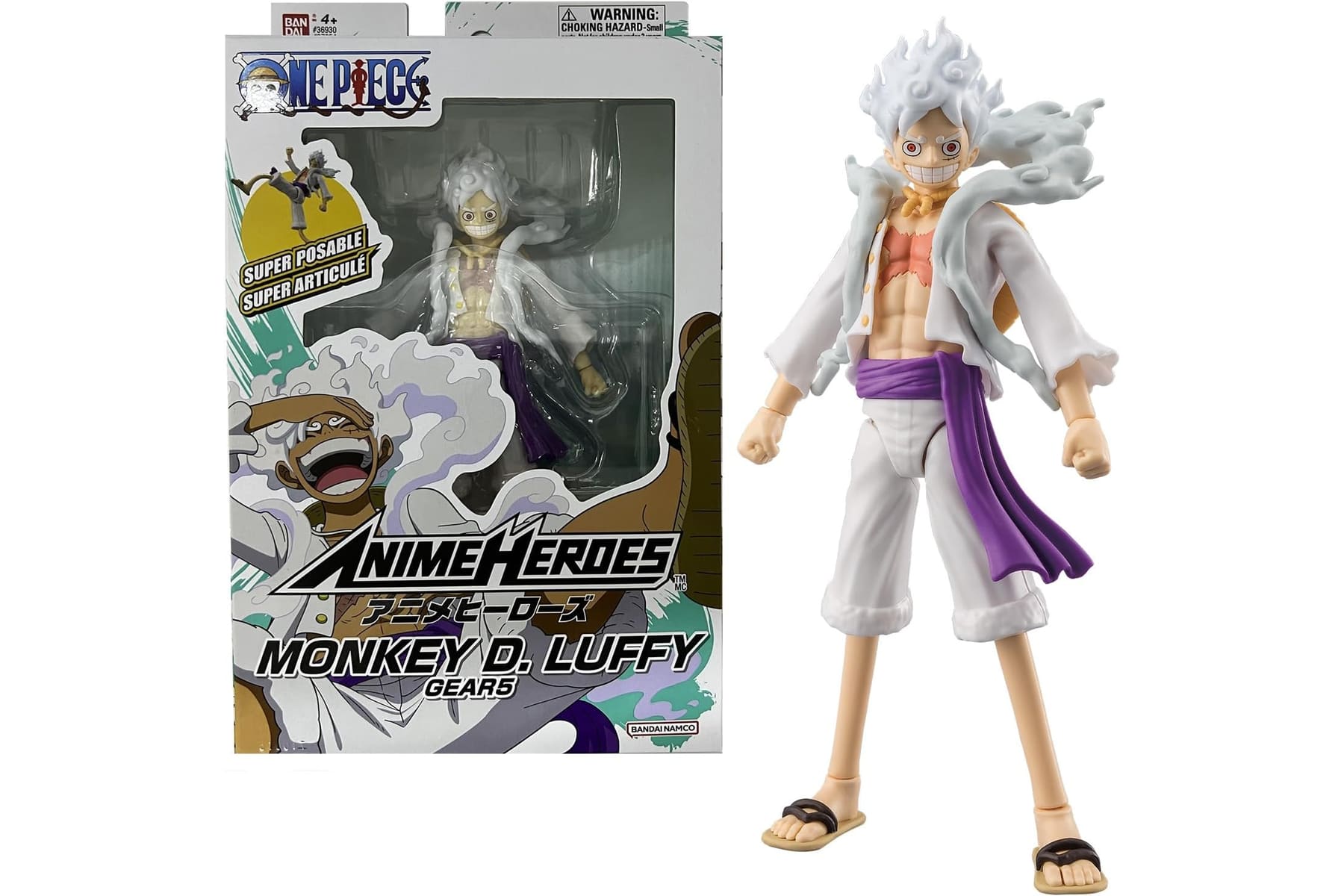 BANDAI – Anime Heroes – One Piece Figur – Lorenor Zorro 17 cm Three Sword Style – Offizielle Lizenz One Piece – Bewegliche Manga Figur Zorro 3 Schwerter – Spielzeug für Kinder ab 4 Jahren – 37052