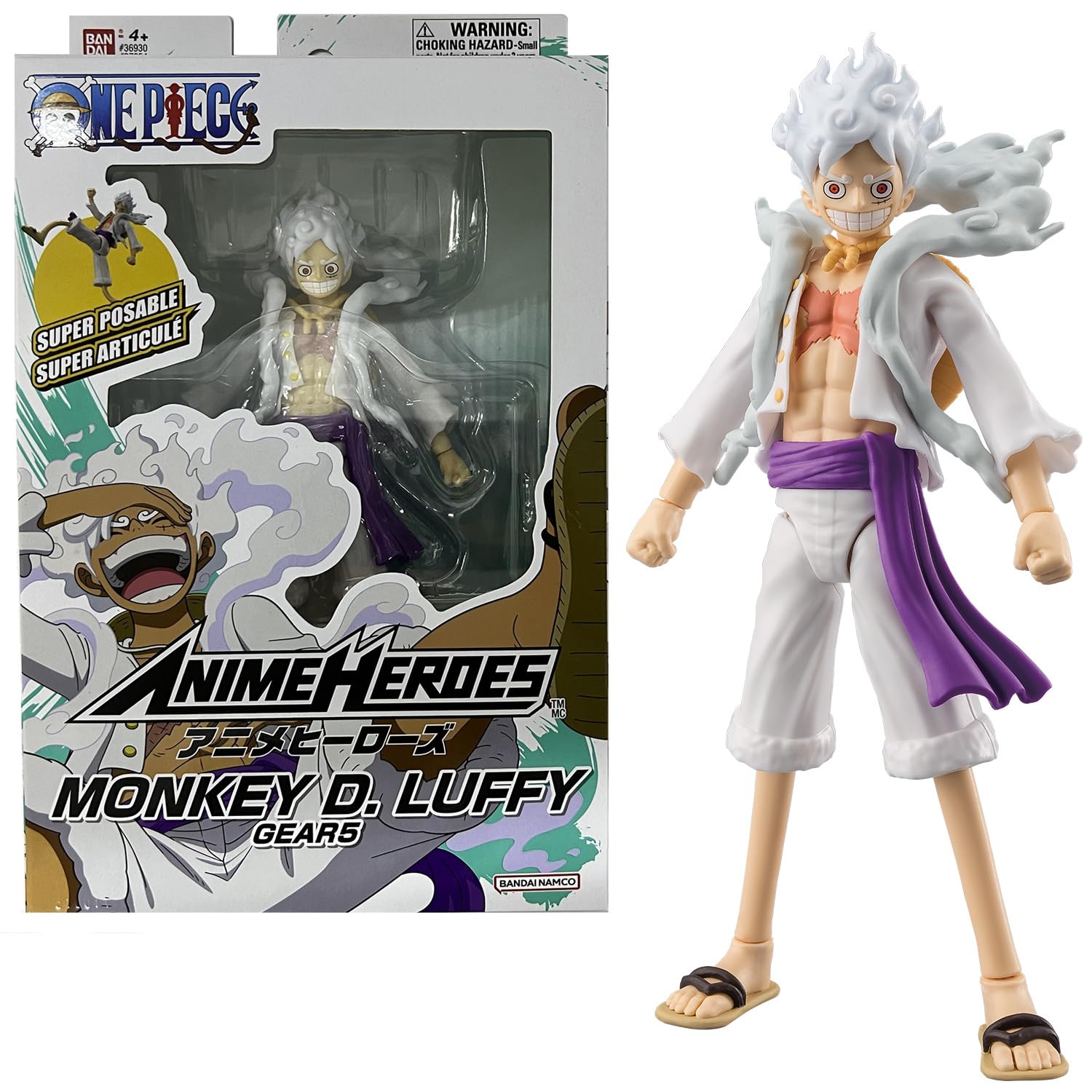 BANDAI – Anime Heroes – One Piece Figur – Lorenor Zorro 17 cm Three Sword Style – Offizielle Lizenz One Piece – Bewegliche Manga Figur Zorro 3 Schwerter – Spielzeug für Kinder ab 4 Jahren – 37052