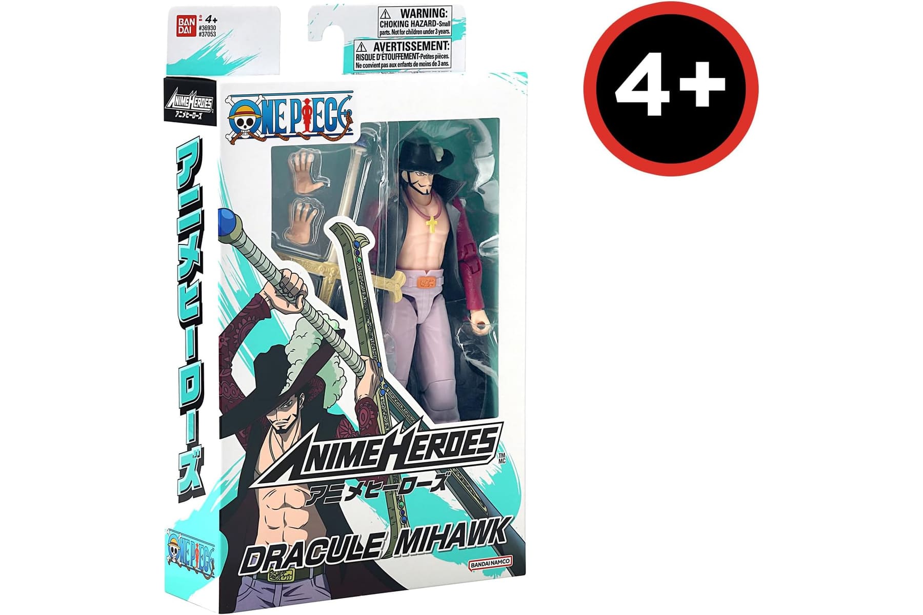 BANDAI – Anime Heroes – One Piece Figur – Lorenor Zorro 17 cm Three Sword Style – Offizielle Lizenz One Piece – Bewegliche Manga Figur Zorro 3 Schwerter – Spielzeug für Kinder ab 4 Jahren – 37052