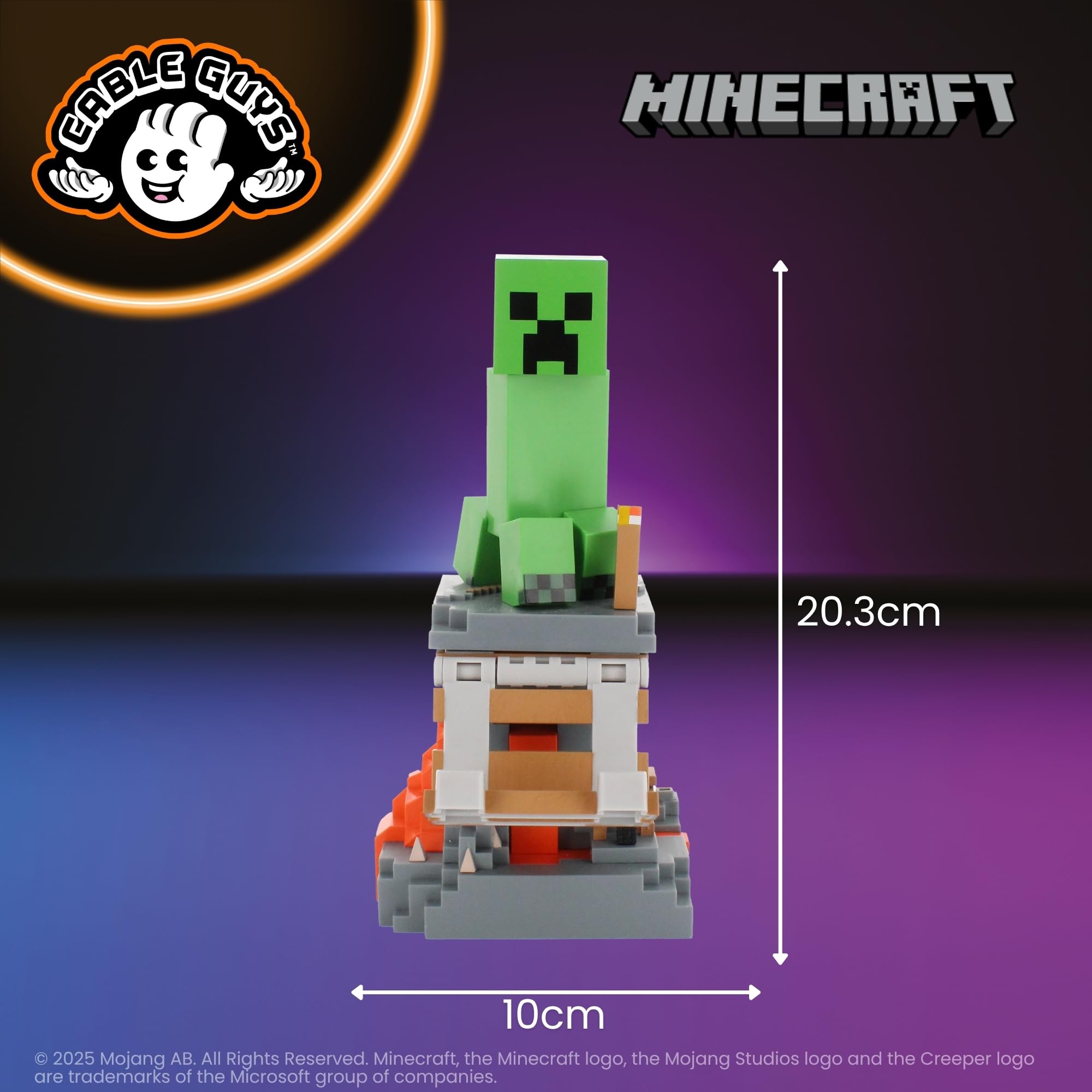 Cableguys Minecraft Steve in Diamond Armour Controller Halter & Handy Ständer - Gaming Zubehör für Schreibtisch-Setup, Ständer Kompatibel mit Xbox-, PlayStation- & den meisten Standard-Controllern