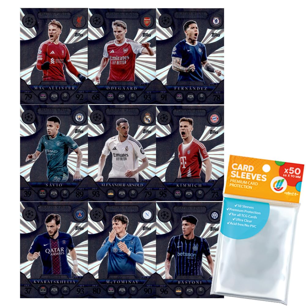 Bundle mit Topps Match Attax Champions League 2025/26 Trading Cards + Exklusive Collect-it Hüllen (Alle 4 Ball Master Karten)