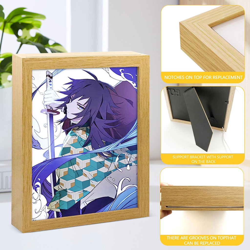 Bocguy Japanischer Anime Juju inspirierte beleuchtete Gemälde, LED Wandkunst Dekor,Jujutsu Kaisen Manga, LED Desktop-Rahmen für Heimdekoration,Kreatives Schlafzimmer und Geschenk