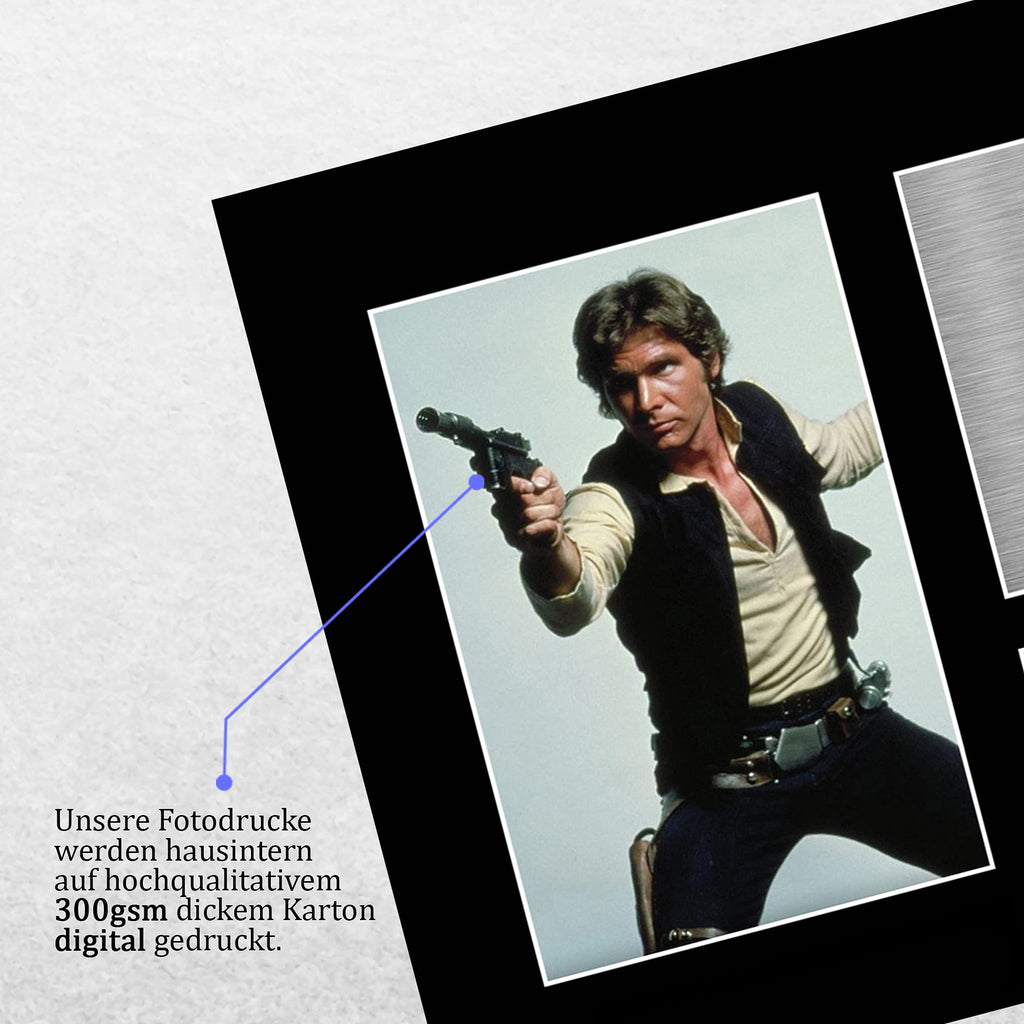 HWC Trading FR A3 Harrison Ford Star Wars Han Solo Geschenke Gedruckt, Signiert Autogramm Bild Display Für Film-Erinnerungsstücke-Fans - A3 Eingerahmt
