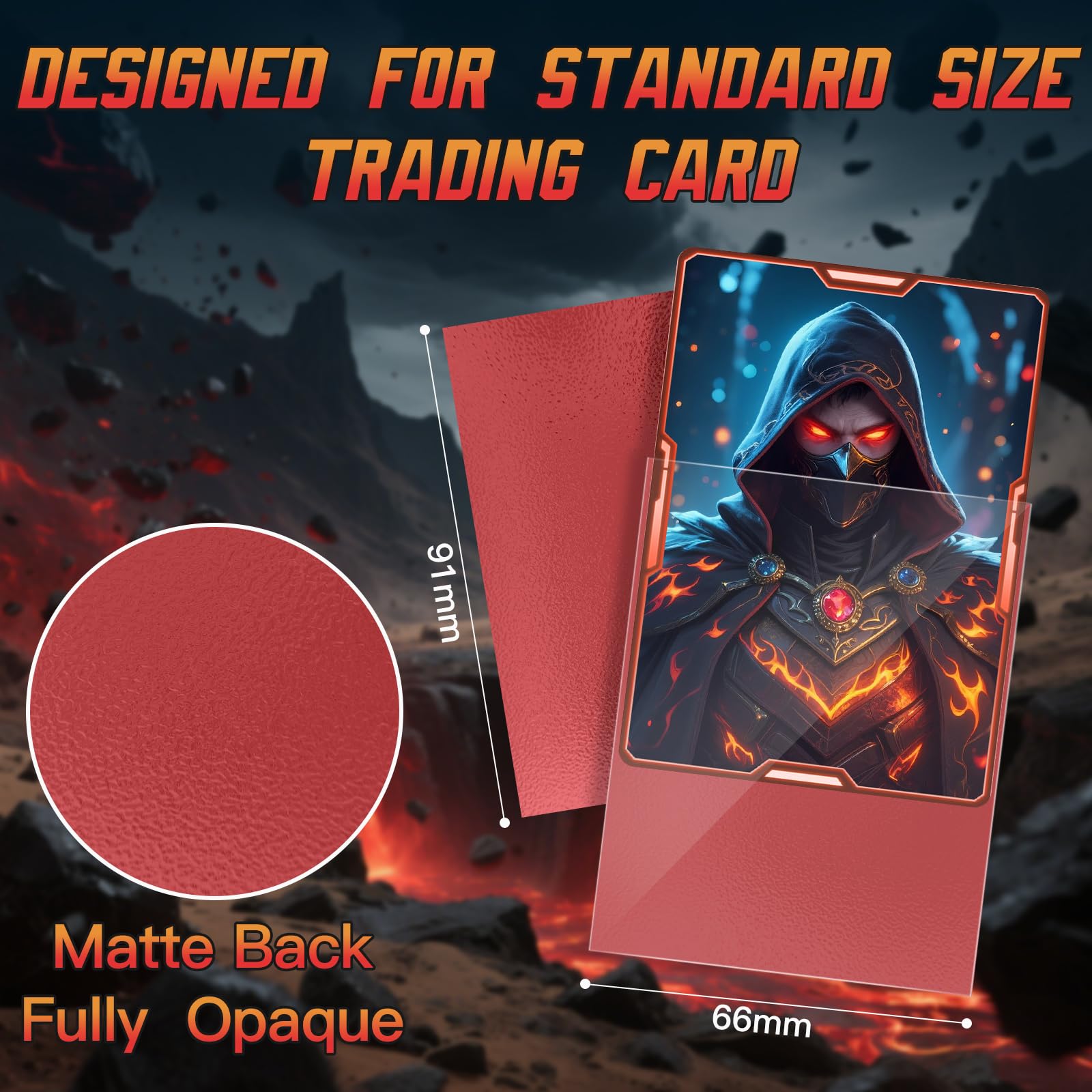 600ct Sammelkartenhülle Perfekte Passform MTG Kartenhüllen Sportkartenschutz für Fotokarte, Standard TCG Karten Sleeve Fit für Magic Baseball Card 66 * 91 mm (600)