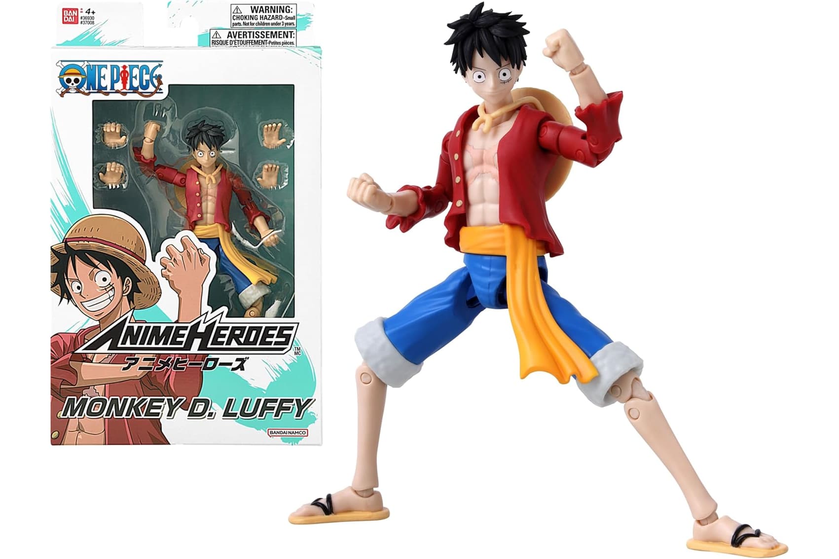 BANDAI – Anime Heroes – One Piece Figur – Lorenor Zorro 17 cm Three Sword Style – Offizielle Lizenz One Piece – Bewegliche Manga Figur Zorro 3 Schwerter – Spielzeug für Kinder ab 4 Jahren – 37052