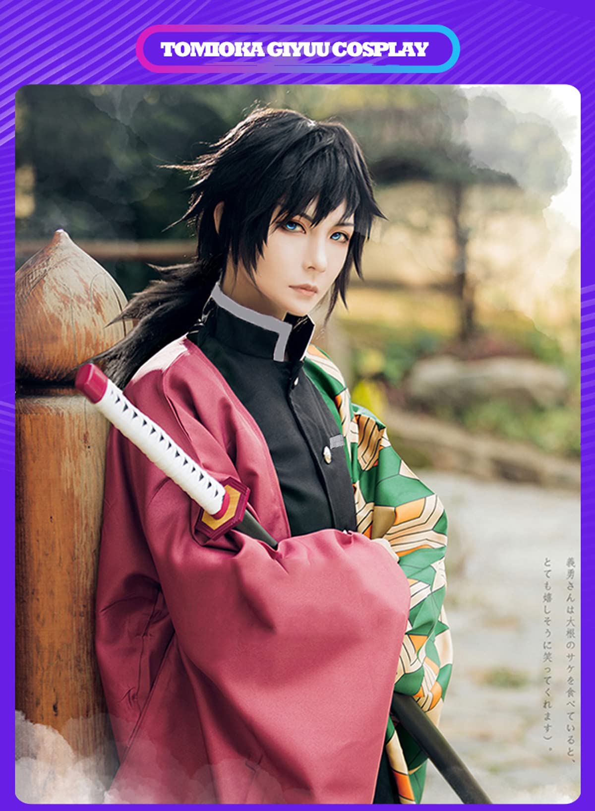 Fiamll Tanjirou Zenitsu Giyuu Cosplay Kostüm für Japanischer Anime Kimono demon cosplay Outfit Halloween Kostüm