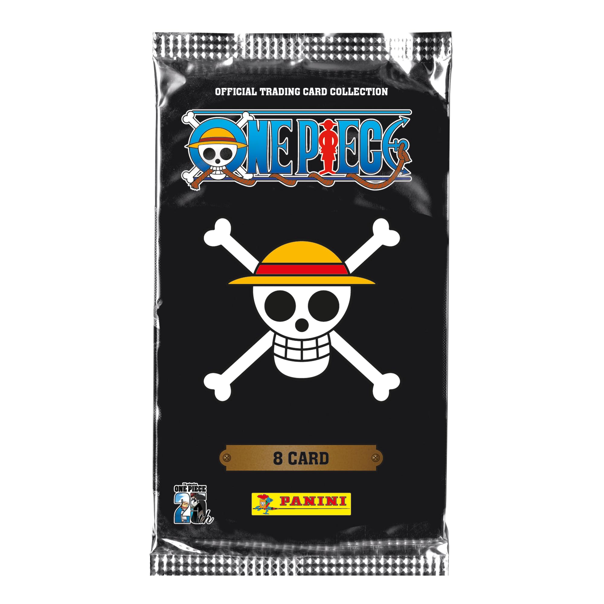 Panini One Piece Trading Cards 25TH Anniversary Box with 18 Packs (8 Cards), 004897BOX18F