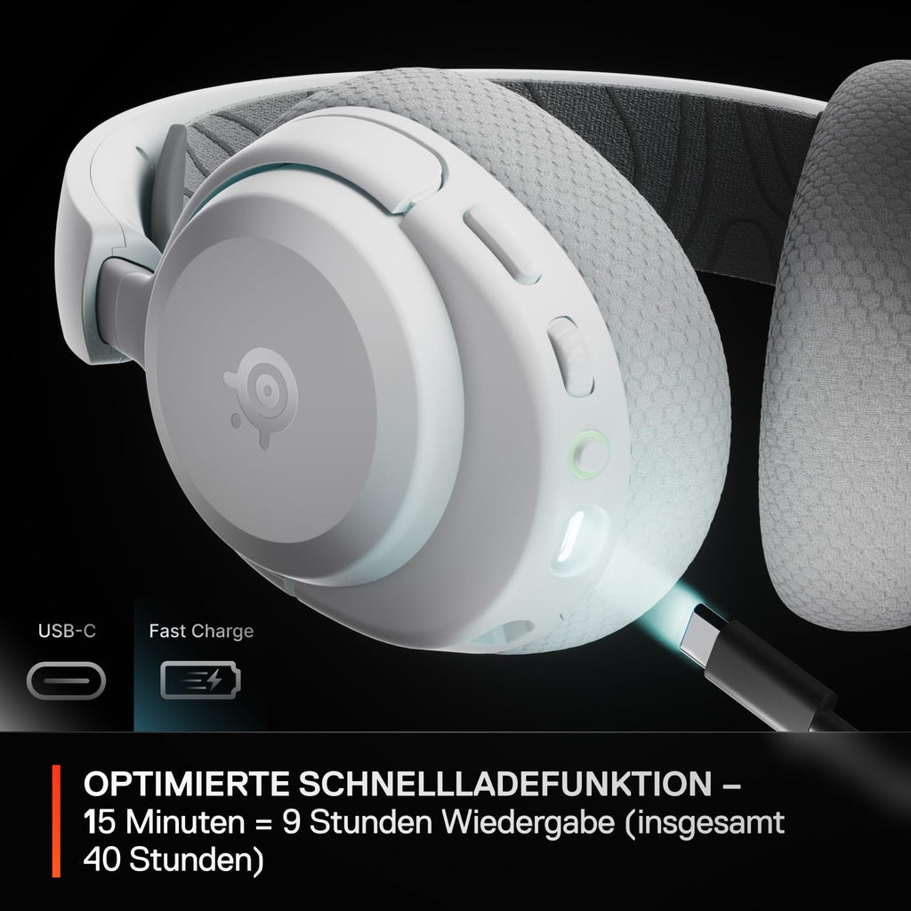 SteelSeries Arctis Nova 3P Wireless - PS5 Headset & PC Gaming Headset – App-Steuerung – 40 Std. Akku – Neodym-Magnet-Treiber – 2,4 GHz/Bluetooth – Abnehmbares Mikrofon – Für PS5, PC, Switch - Schwarz