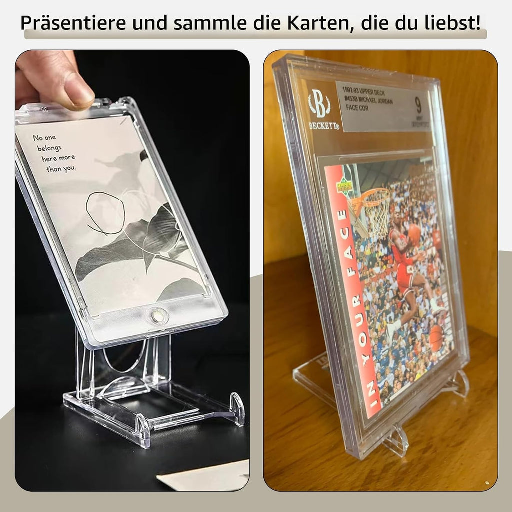 12 Stück Mini Kartenständer Display Ständer – Verstellbarer Acryl Display Ständer für Trading Cards, Graded Cards, PSA Karten, Baseballkarten und Sammelkarten