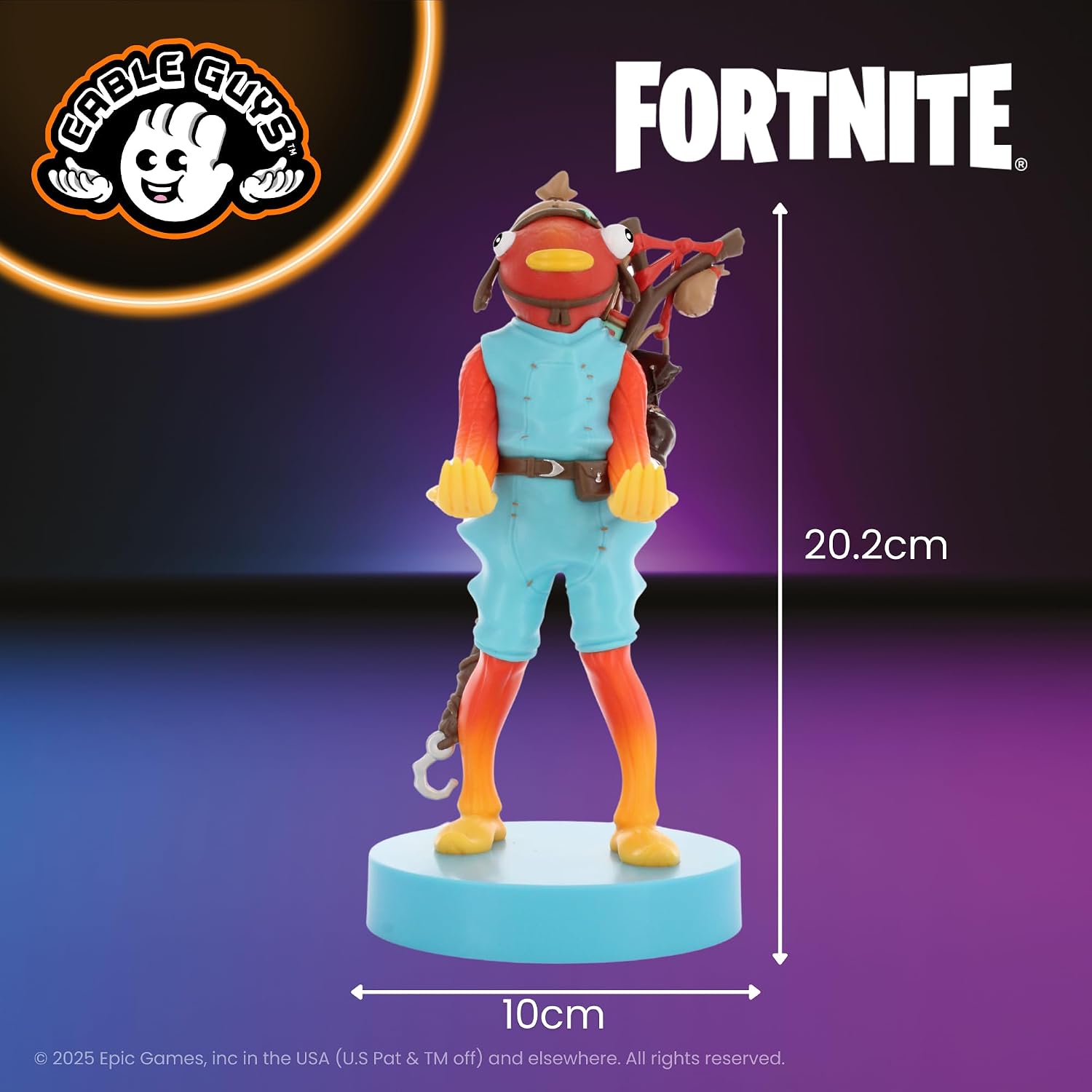 Cableguys Fortnite Fishsticks Controller Halter & Handy Ständer - Gaming Zubehör für Zimmer und Schreibtisch-Setup, Ständer Kompatibel mit Xbox-, PlayStation- & den meisten Standard-Controllern