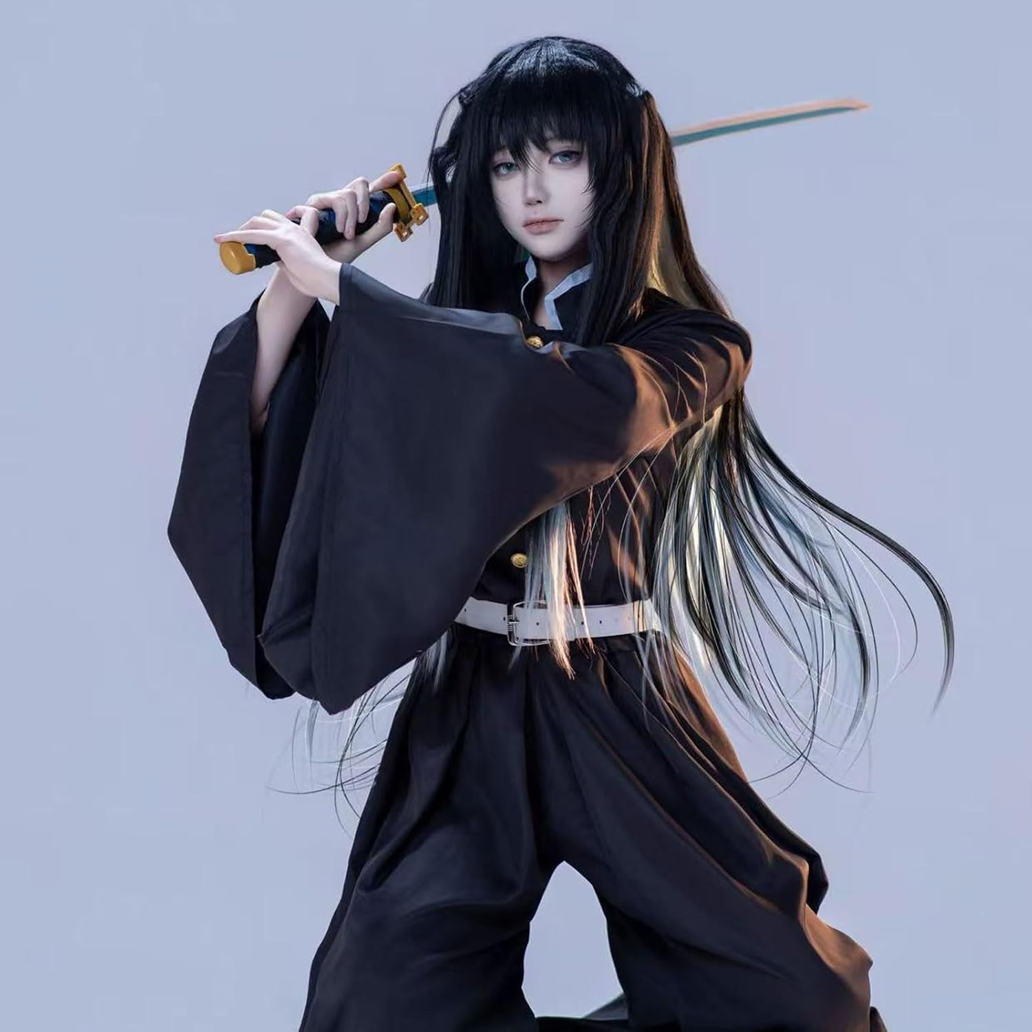 Bocguy Anime Cosplay, Giyuu/Shinobu/Mitsuri/Muichirou/Tanjiro/Nezuko/Zenitsu Anime Kostüm Erwachsene, Animecharakter Kimono Uniform für Karneval Halloween Cosplayparty AnimeConventions