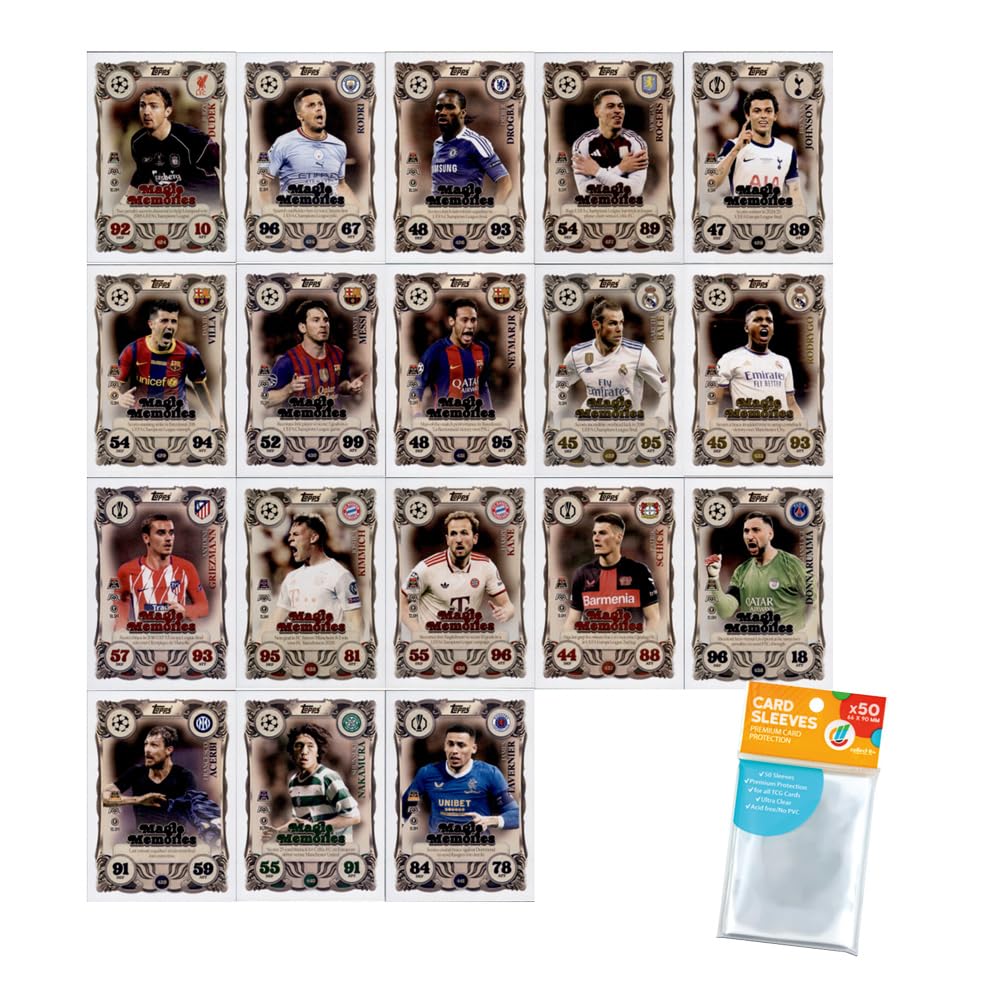 Bundle mit Topps Match Attax Champions League 2025/26 Trading Cards + Exklusive Collect-it Hüllen (Alle 4 Ball Master Karten)