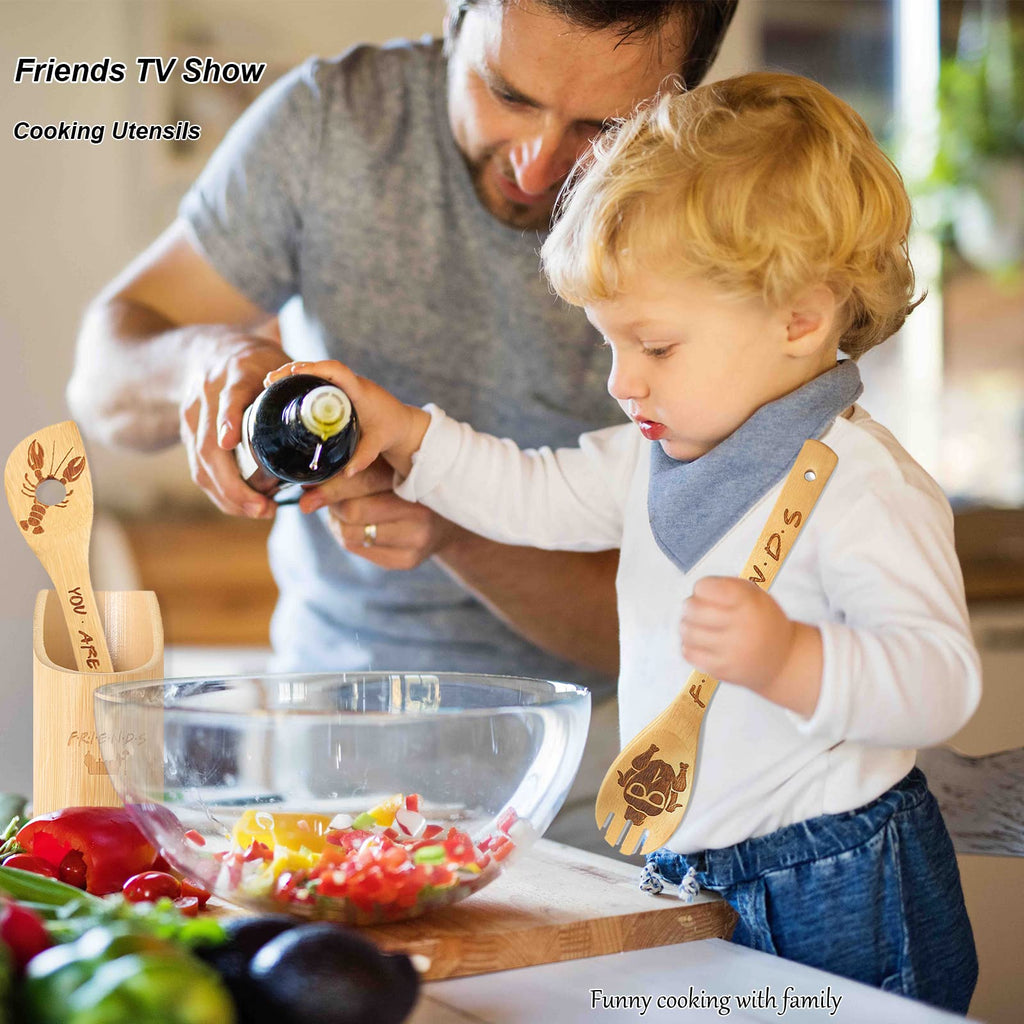 Gravierte Holzlöffel-Set mit 5 – Lustige Harry Geschenke Kochlöffel, Küchenutensilien zum Kochen, Einweihungsgeschenk, Harry Weihnachten Geschenke für Frauen oder Männer (Küche/Deko)