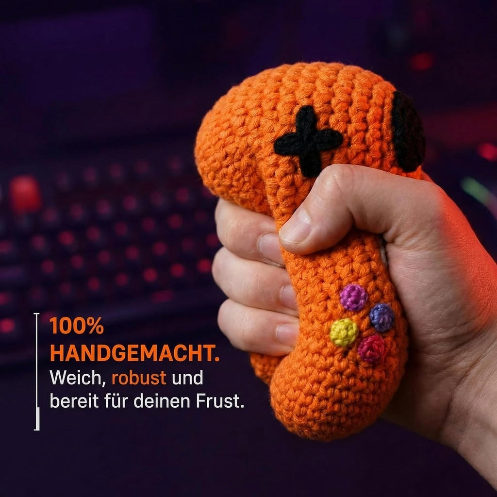 Lustige Geschenke für Männer & Teenager - Gehäkelter Gamecontroller als Gamer Geschenk, Anti Stress Kuscheltier, Zocker Geburtstagsgeschenk & Gaming Deko