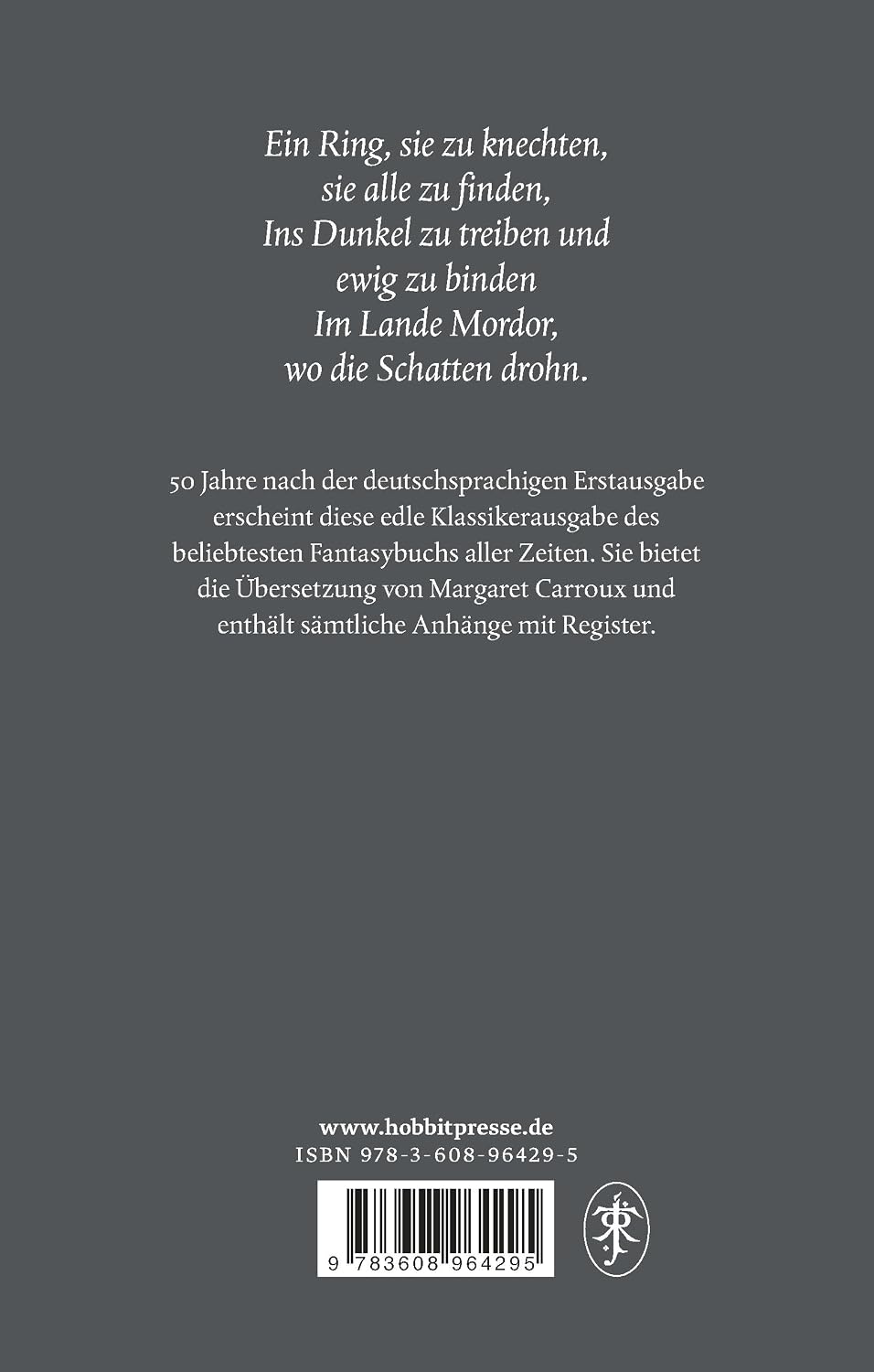Der Herr der Ringe: In der Übersetzung von Margaret Carroux | Drei Einzelbände Hardcover im Schuber