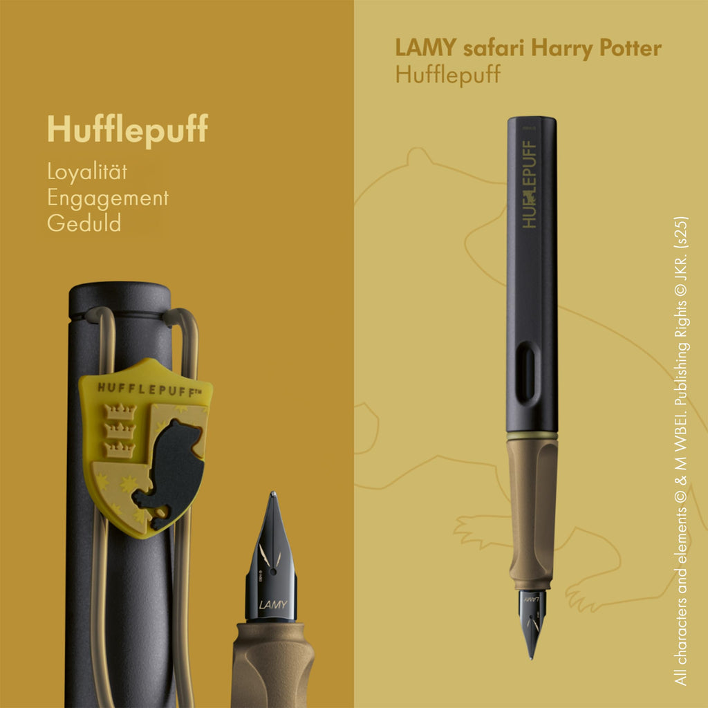 Lamy safari Harry Potter Gryffindor™ Füller – Special Edition Füllhalter mit Wappen des Hauses - Stahlfeder in Strichbreite M – mit ergonomischen Griff – inkl. Tintenpatrone T10 blau – Rechtshänder