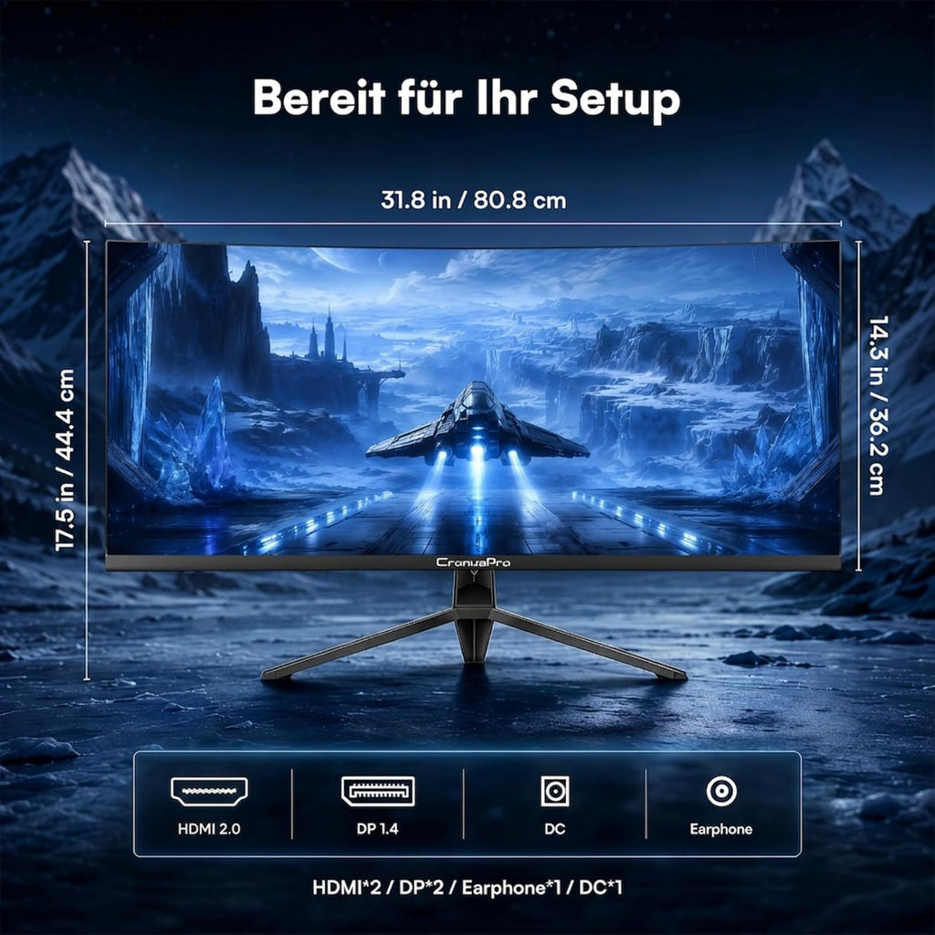 34 Zoll Ultrawide Curved Gaming Monitor, 165Hz, 1ms MPRT, UWQHD