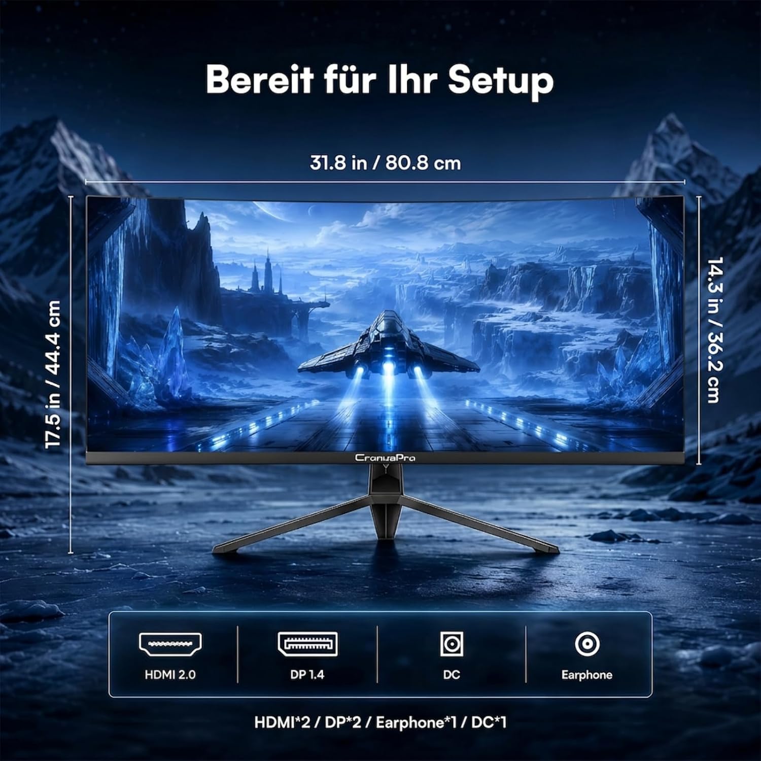 34 Zoll Ultrawide Curved Gaming Monitor, 165Hz, 1ms MPRT, UWQHD