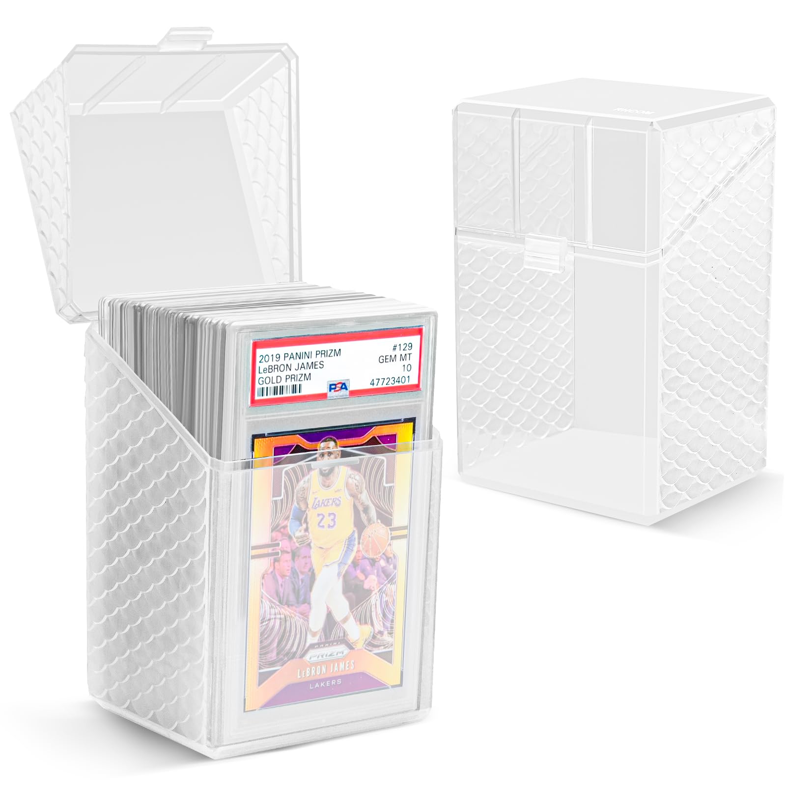 Risou 2Stück Aufbewahrungsboxen für bewertete Karten für PSA, CSG und BGS Sport-Sammelkarten, jede Box bietet Platz für 12 Karten. (Schwarz, 2 Stück)