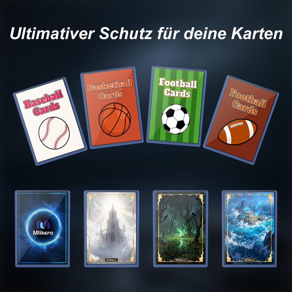 Mlikero 400 Card Sleeves, 3"x4" Toploaders, Card Protectors Compatible with MTG, Trading Cards, Sports Cards (200 Toploaders + 200 Soft Sleeves)