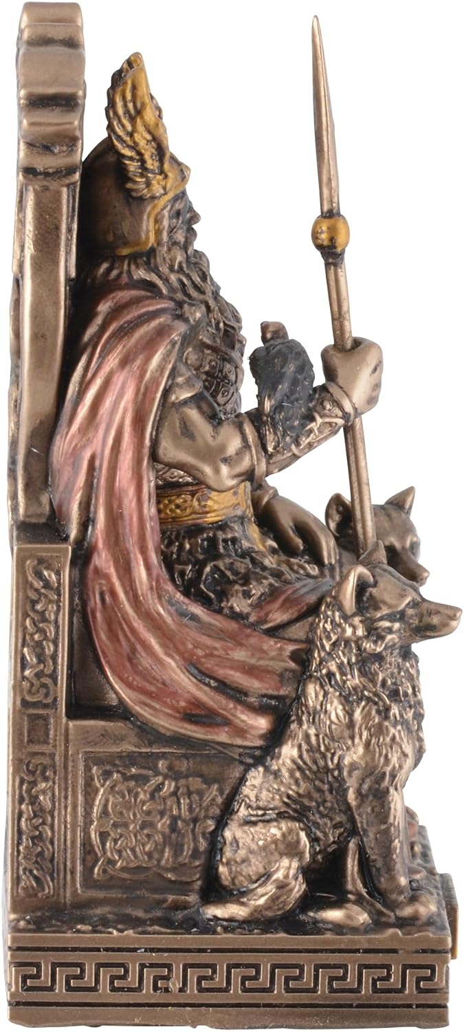 VOGLER Joh. Vogler GmbH Germanischer Gott Odin auf dem Thron, aus Kunststein, mit Bronzefarbe von Künstlerhand bemalt, by Veronese