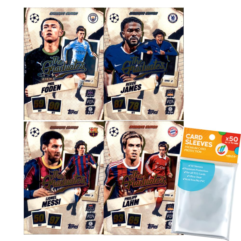 Bundle mit Topps Match Attax Champions League 2025/26 Trading Cards + Exklusive Collect-it Hüllen (Alle 4 Ball Master Karten)