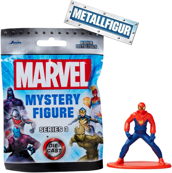 Jada Toys Marvel Figur (1x Mystery Figure im Blind Pack) - 1 Überraschungs-Sammelfigur aus 12 Marvel Figuren, Nano-Metallfigur für Fans und Kinder ab 3 Jahre, 4 cm, Welle 3